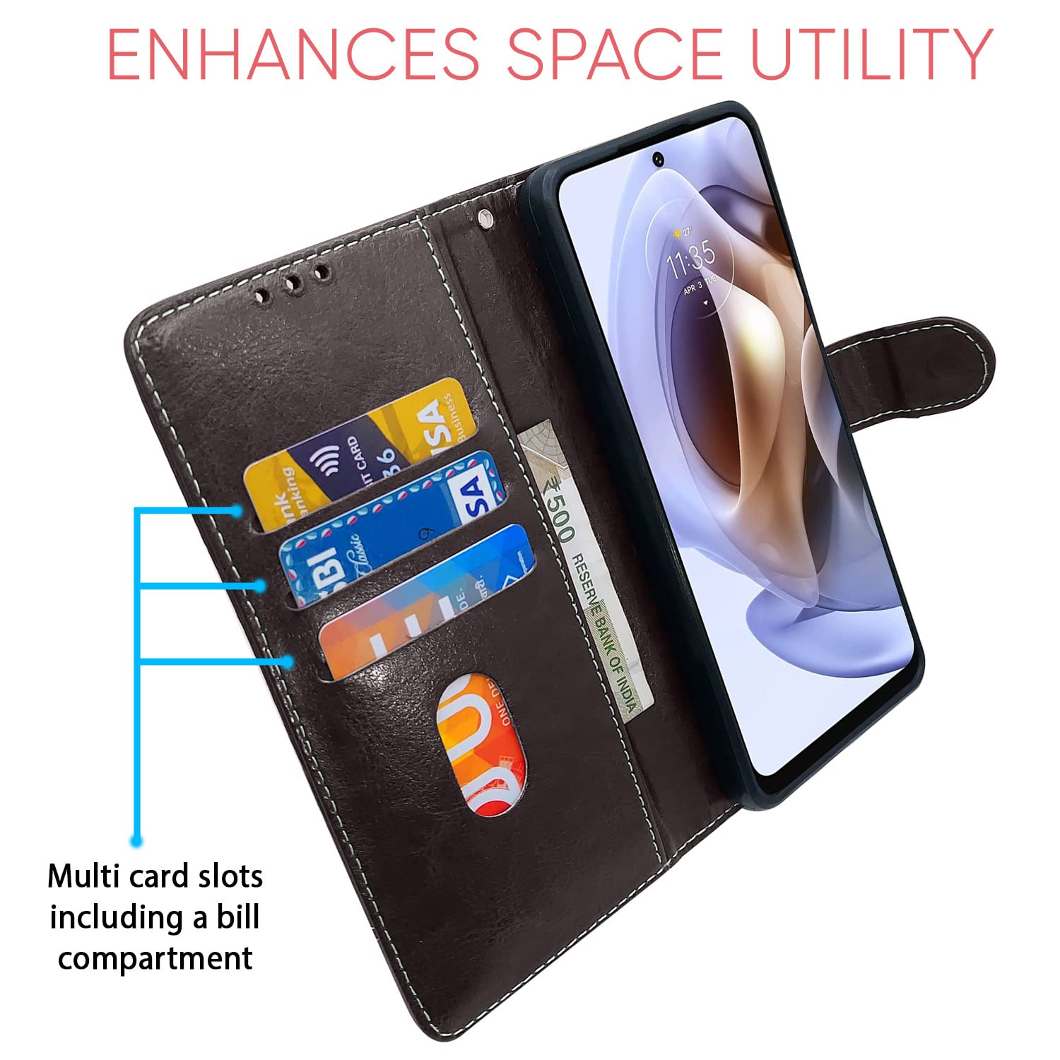 Pikkme coffee Contrast mobile flip cover for Moto G31 – photo 3