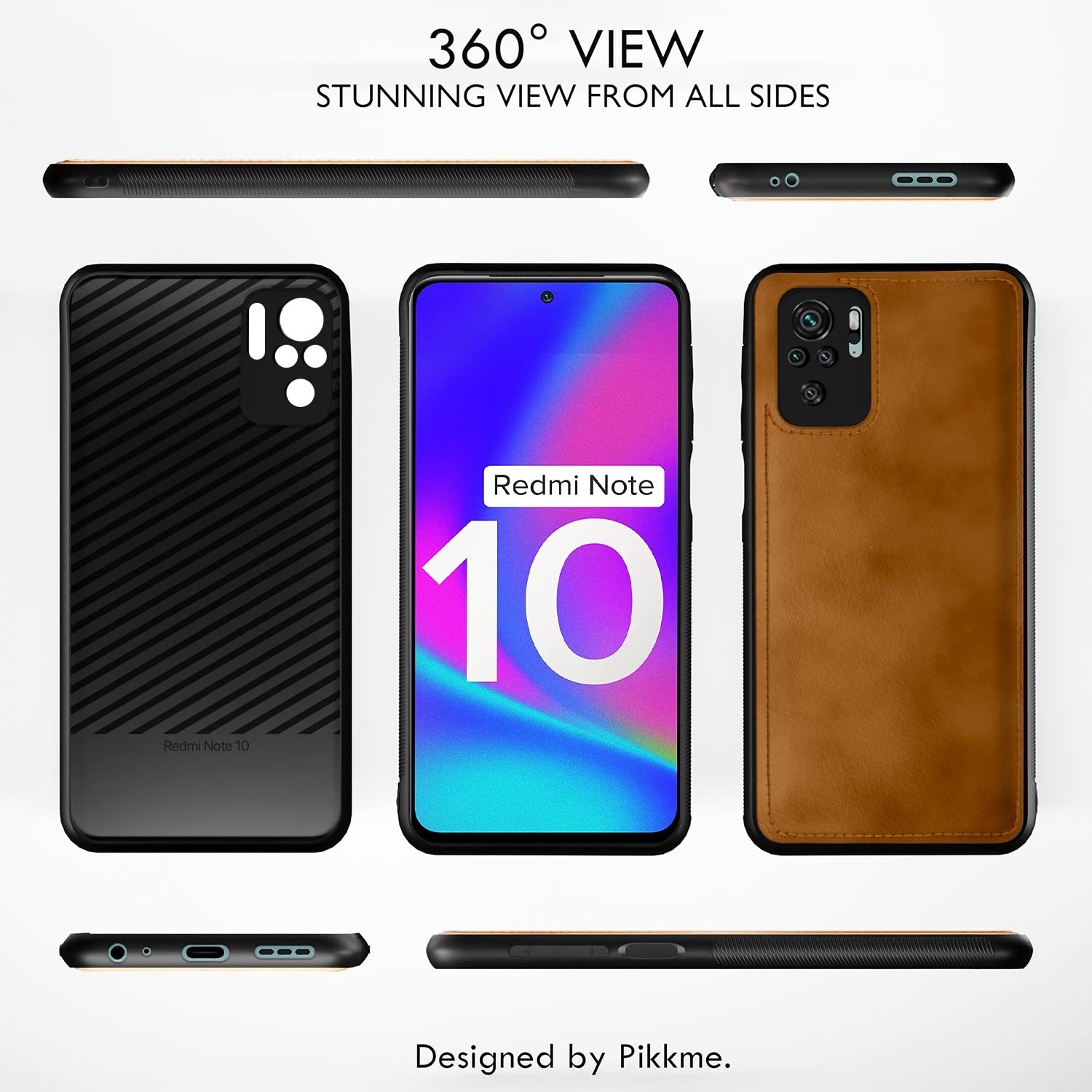 Pikkme Redmi Note 10 / Note 10s Leather Back Cover | Brown