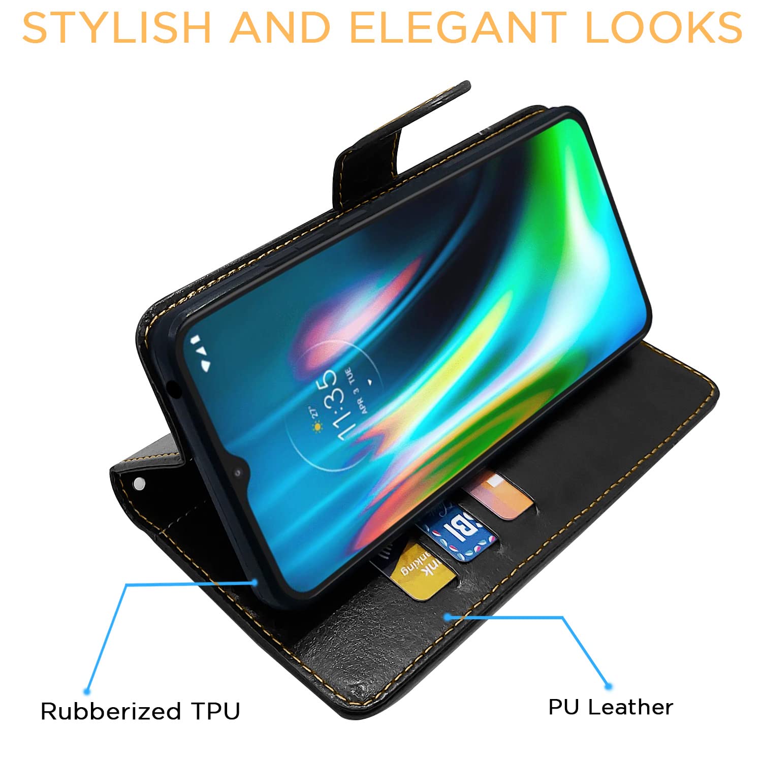 Pikkme Moto G9 Contrast black mobile flip cover – photo 5