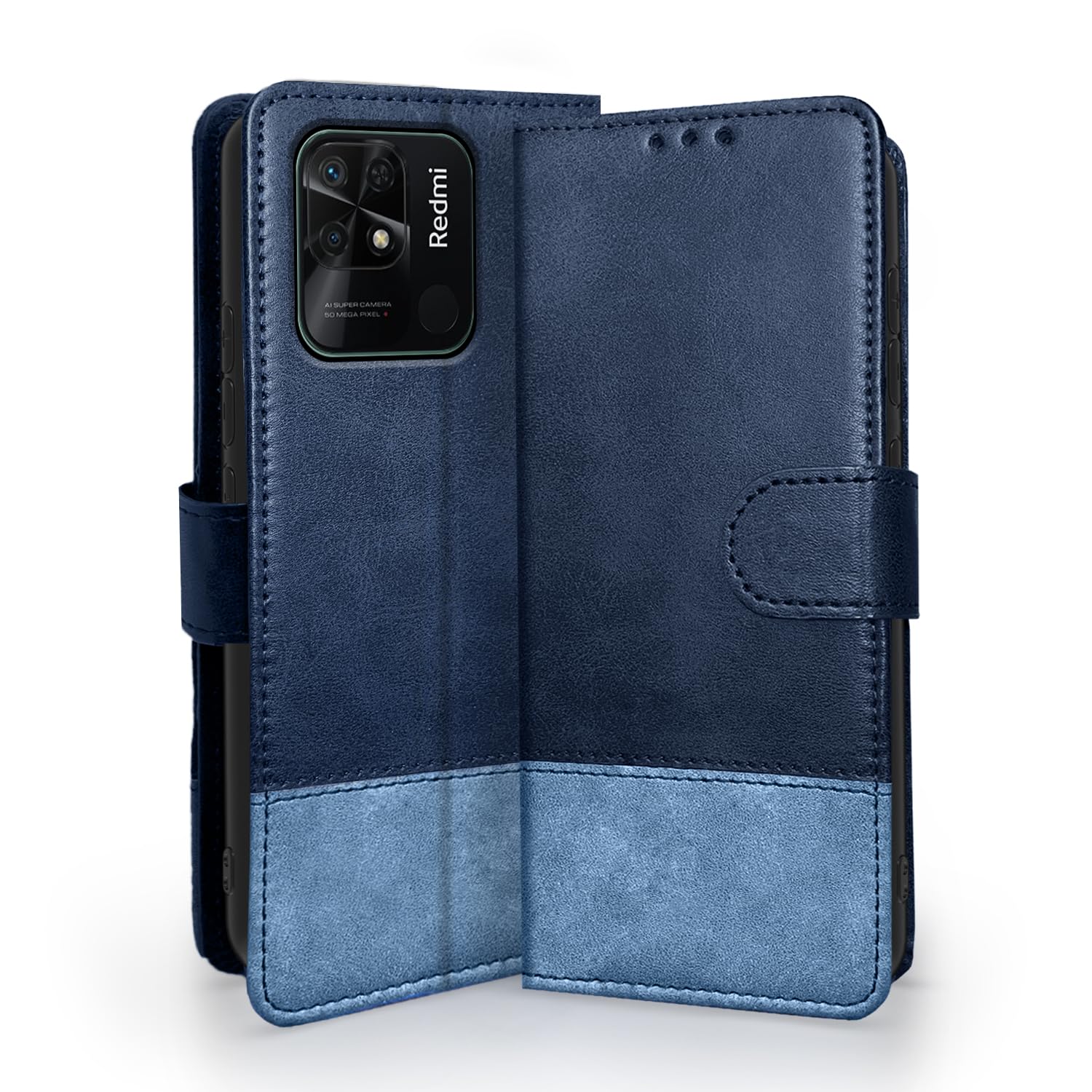 Blue wallet flip cover for Redmi 10 – Pikkme