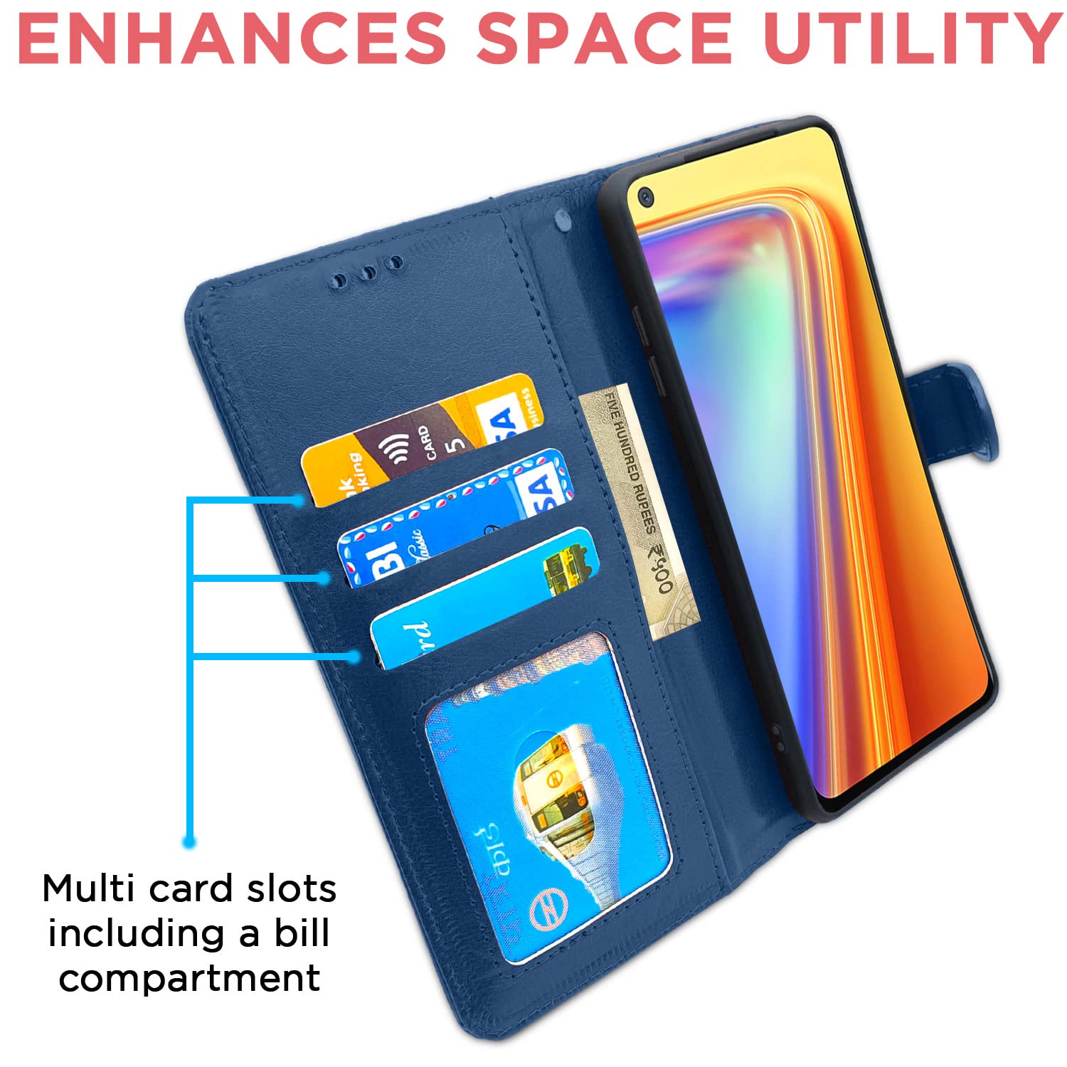 Pikkme Realme 7 / Narzo 30 4G / Narzo 20 Pro Vintage Flip Cover | Blue