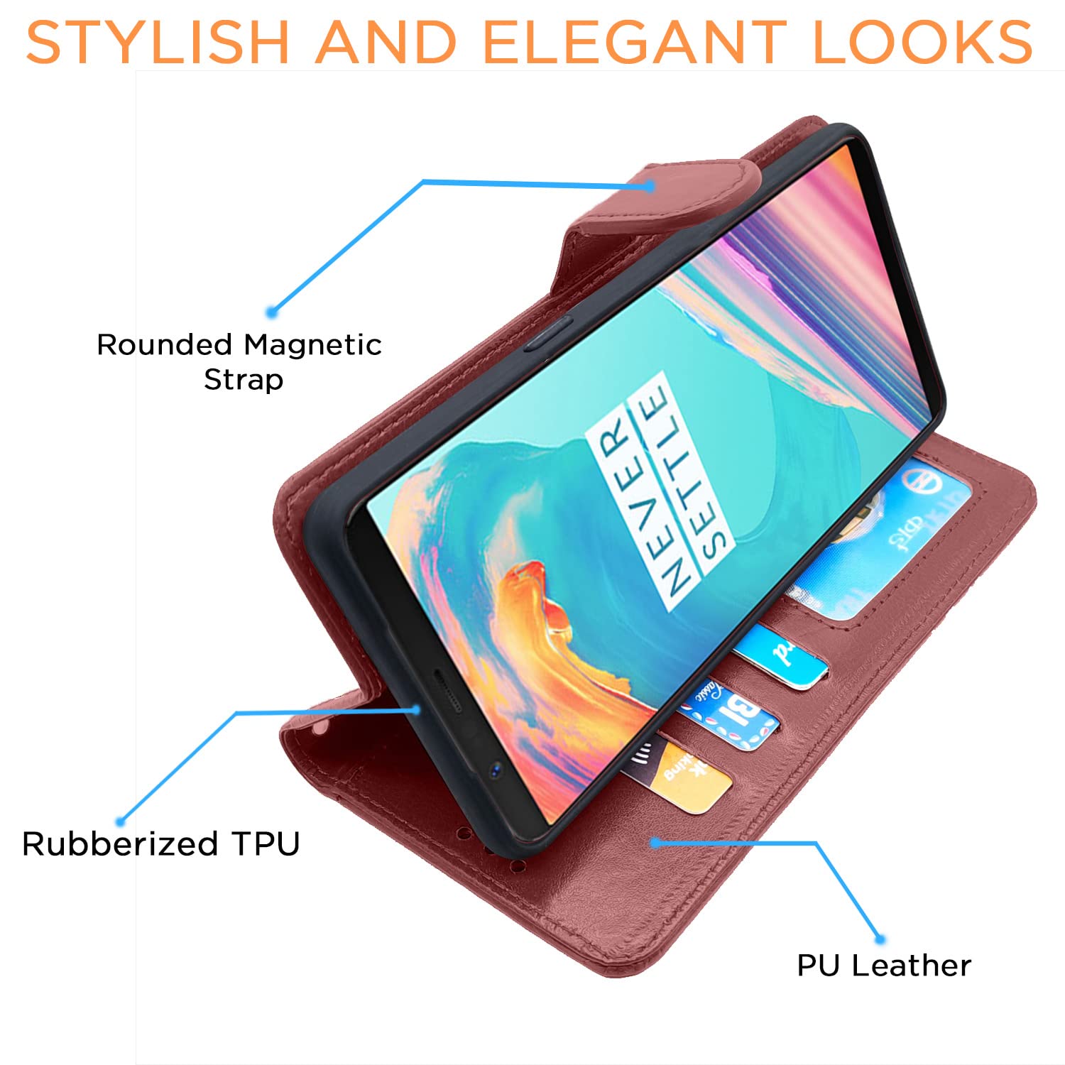 Pikkme OnePlus 5T Vintage Flip Cover | Brown