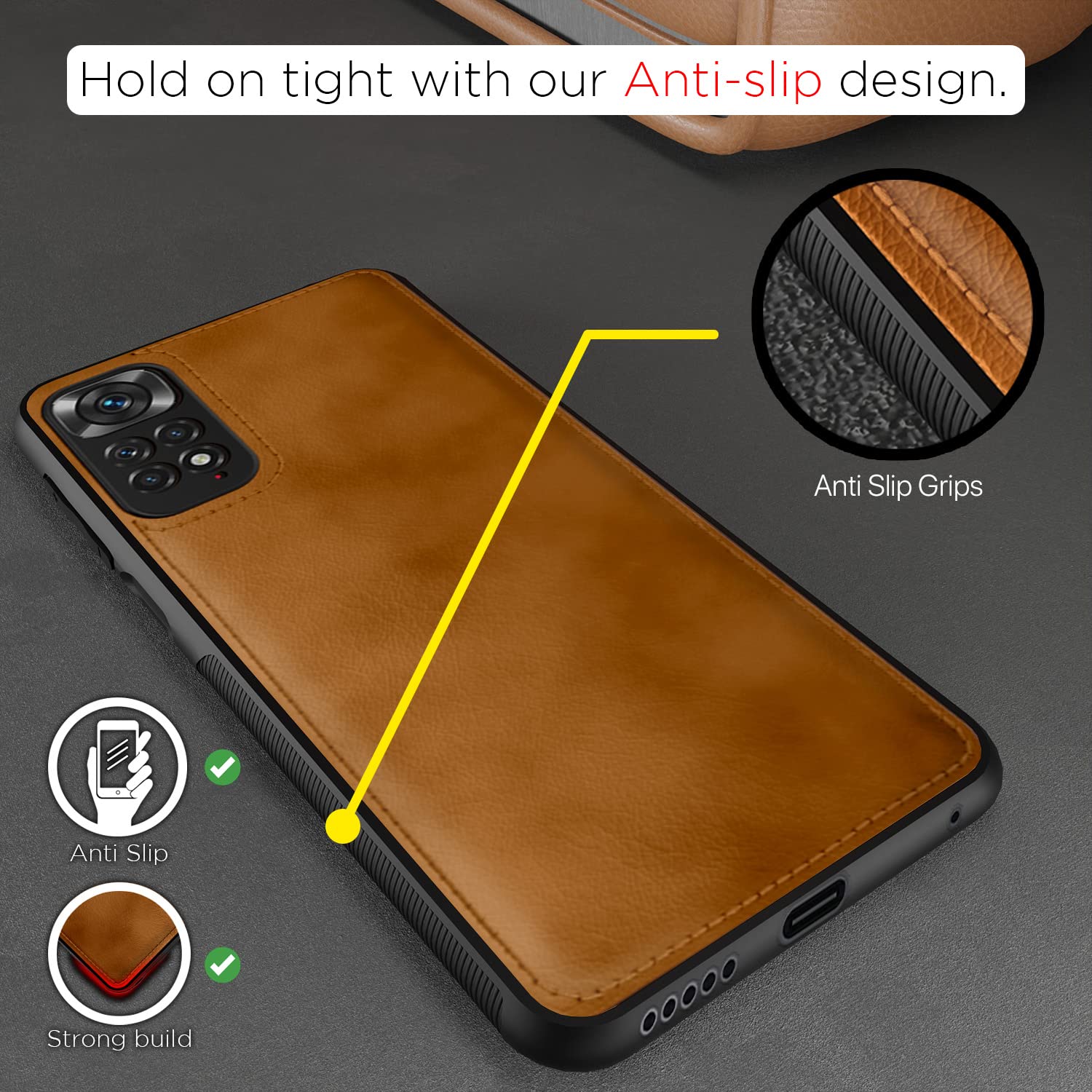 Pikkme brown phone cover for Redmi Note 11/Note 11s – photo 2