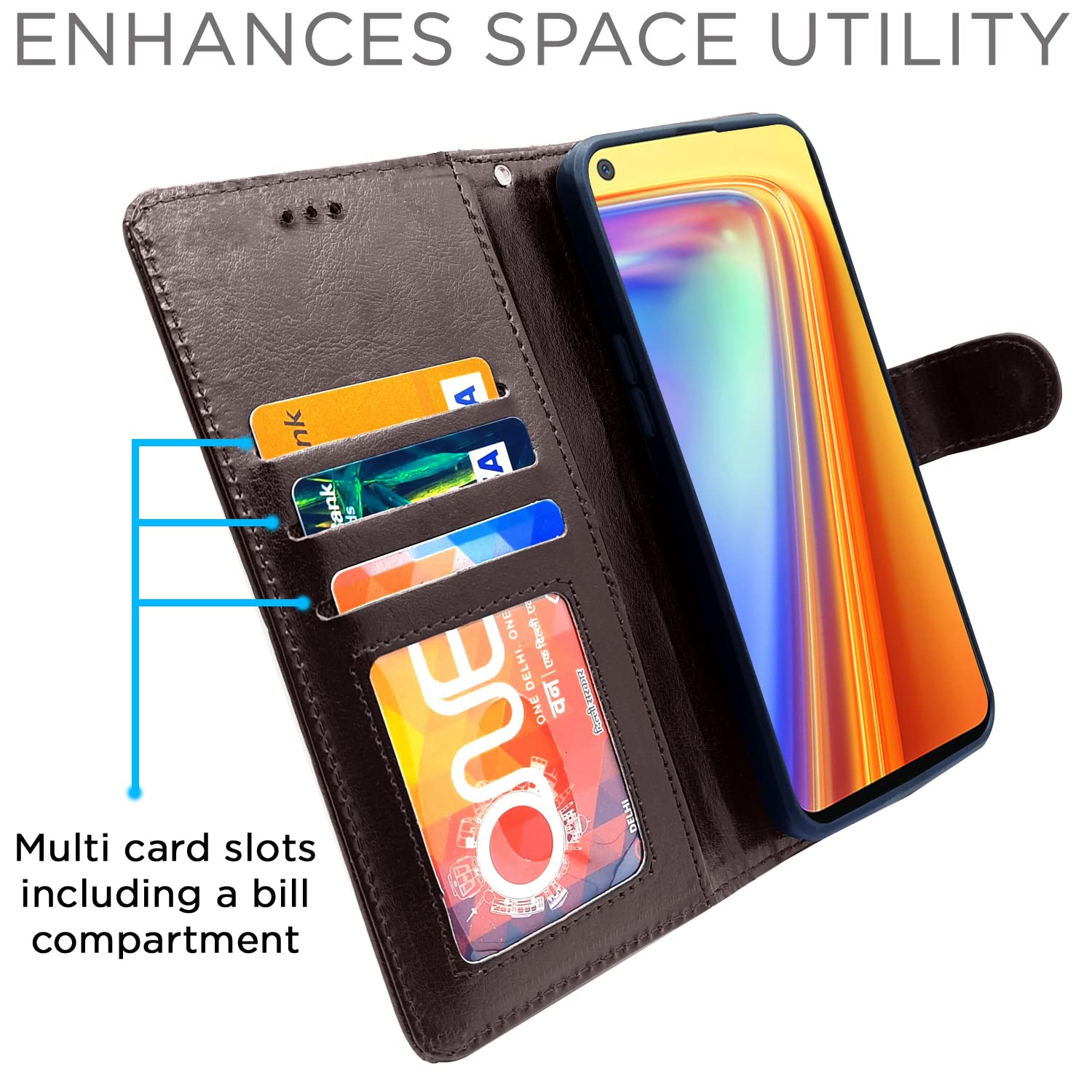 Pikkme Realme 7 / Narzo 30 4G / Narzo 20 Pro Vintage Flip Cover | Coffee