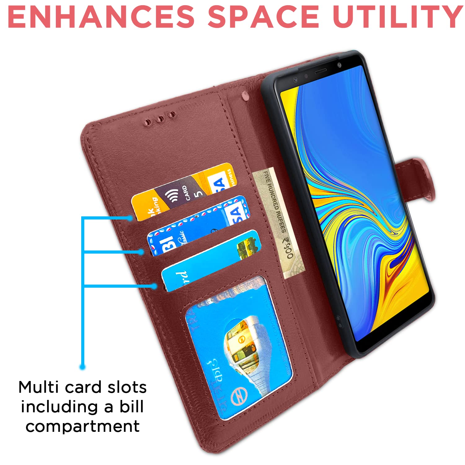 Pikkme Samsung Galaxy A7 2018 Vintage Flip Cover | Brown