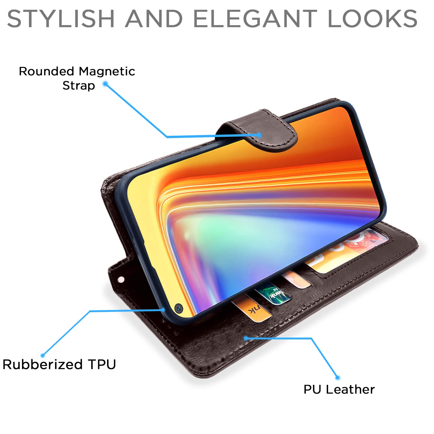 Pikkme Realme 7 / Narzo 30 4G / Narzo 20 Pro Vintage Flip Cover | Coffee