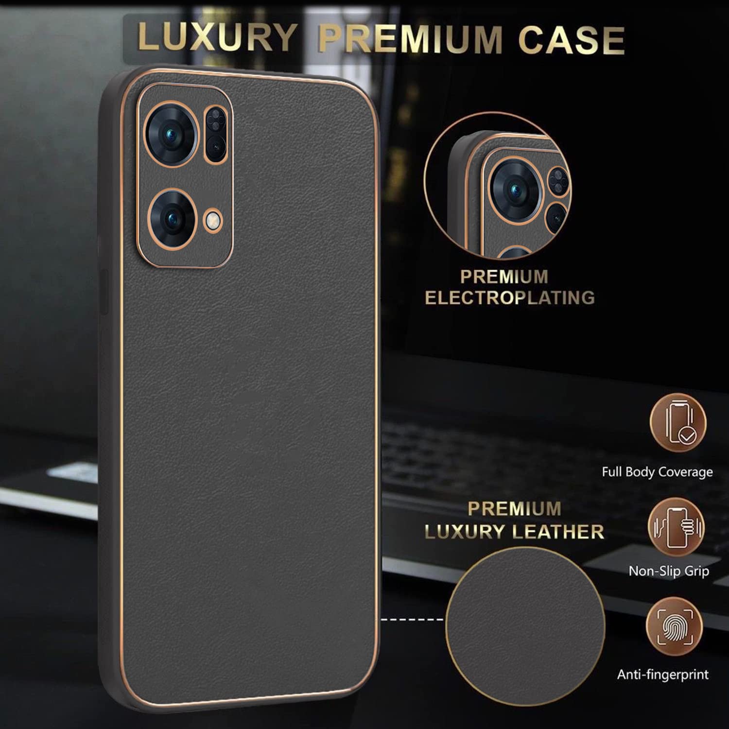 Pikkme Leather Chrome Back Cover