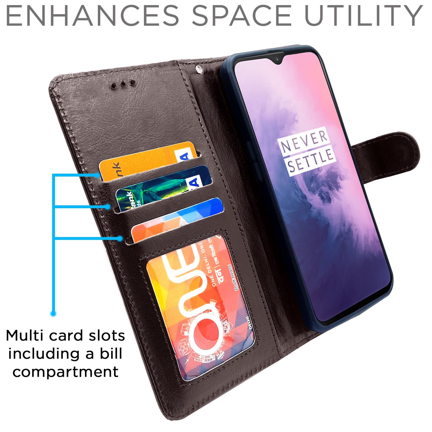Pikkme OnePlus 7 Vintage Flip Cover | Coffee