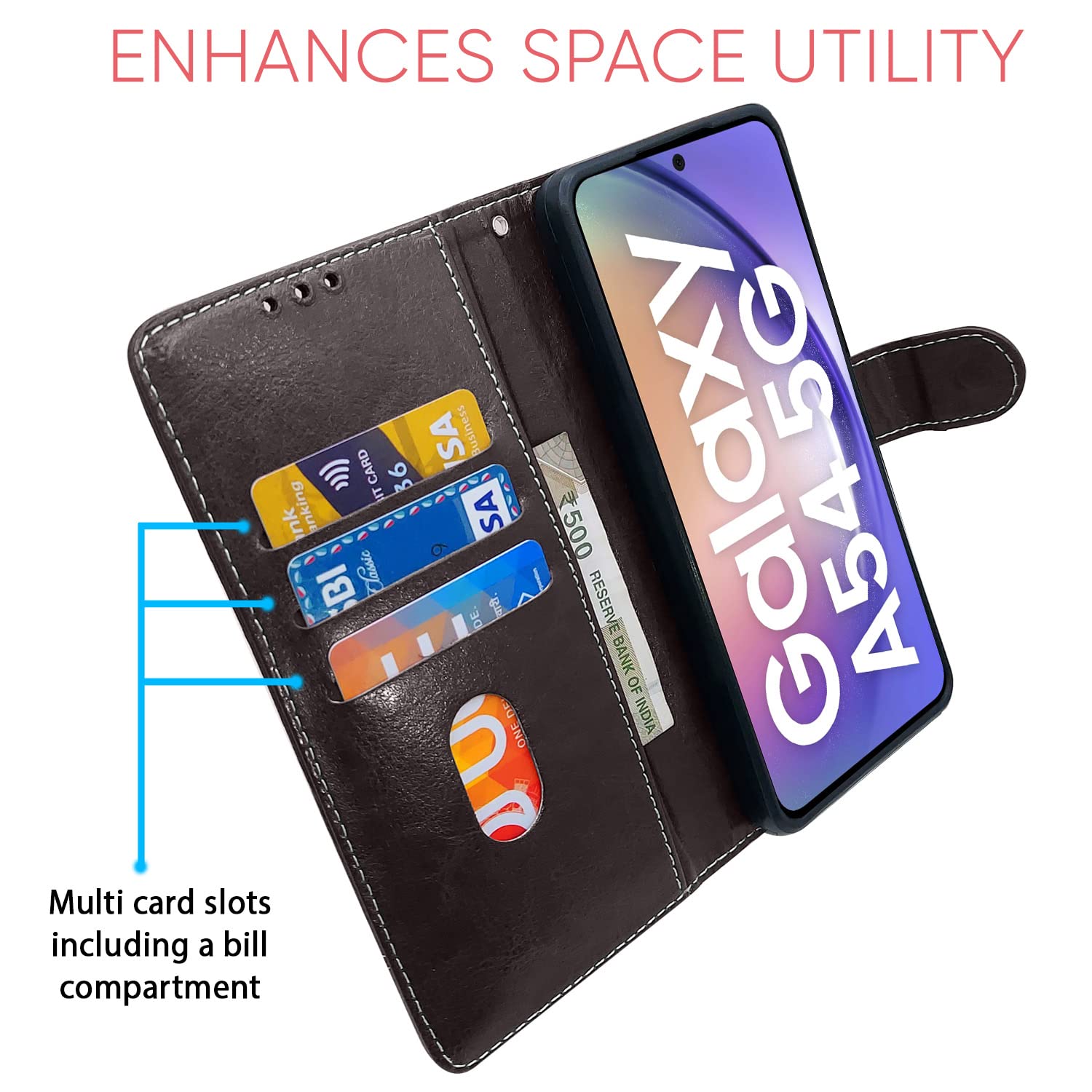 Pikkme Samsung F54 5G Contrast coffee mobile flip cover – photo 3