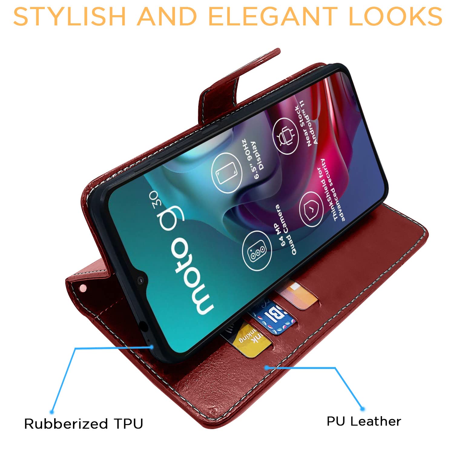 Brown Contrast mobile flip cover for Moto G30 – Pikkme – photo 5