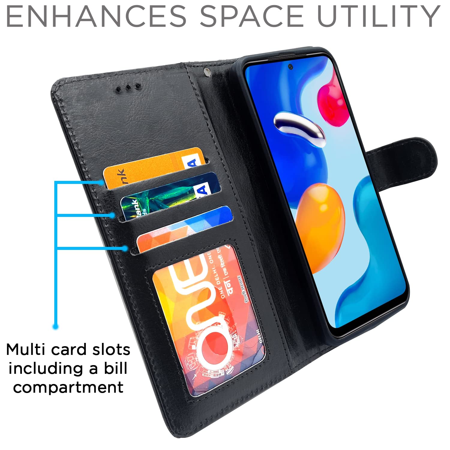 Pikkme Mi Redmi Note 11 Pro/Pro Plus 5G Vintage Flip Cover | Black