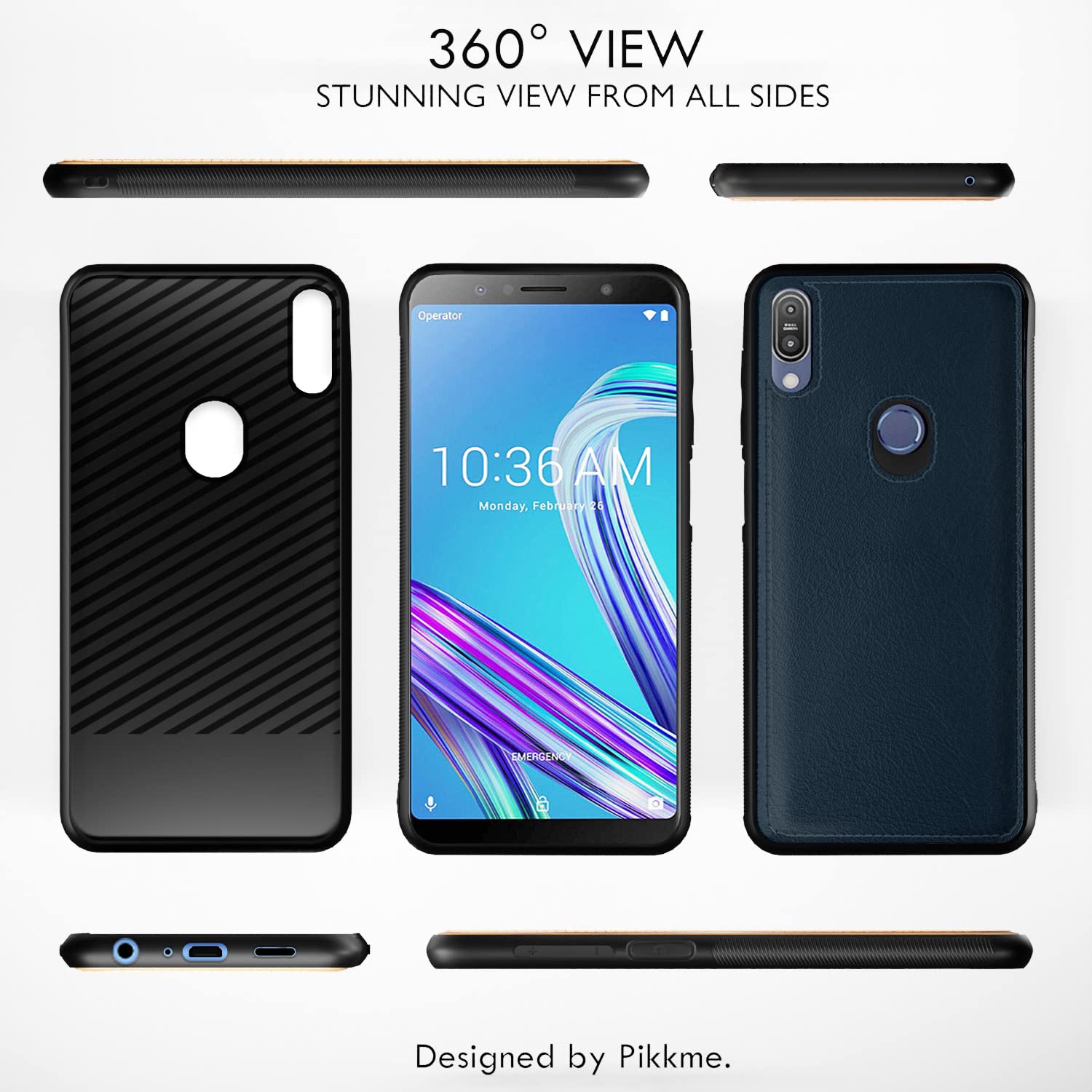 Pikkme Asus Zenfone Max Pro M1 Leather Back Cover | Blue