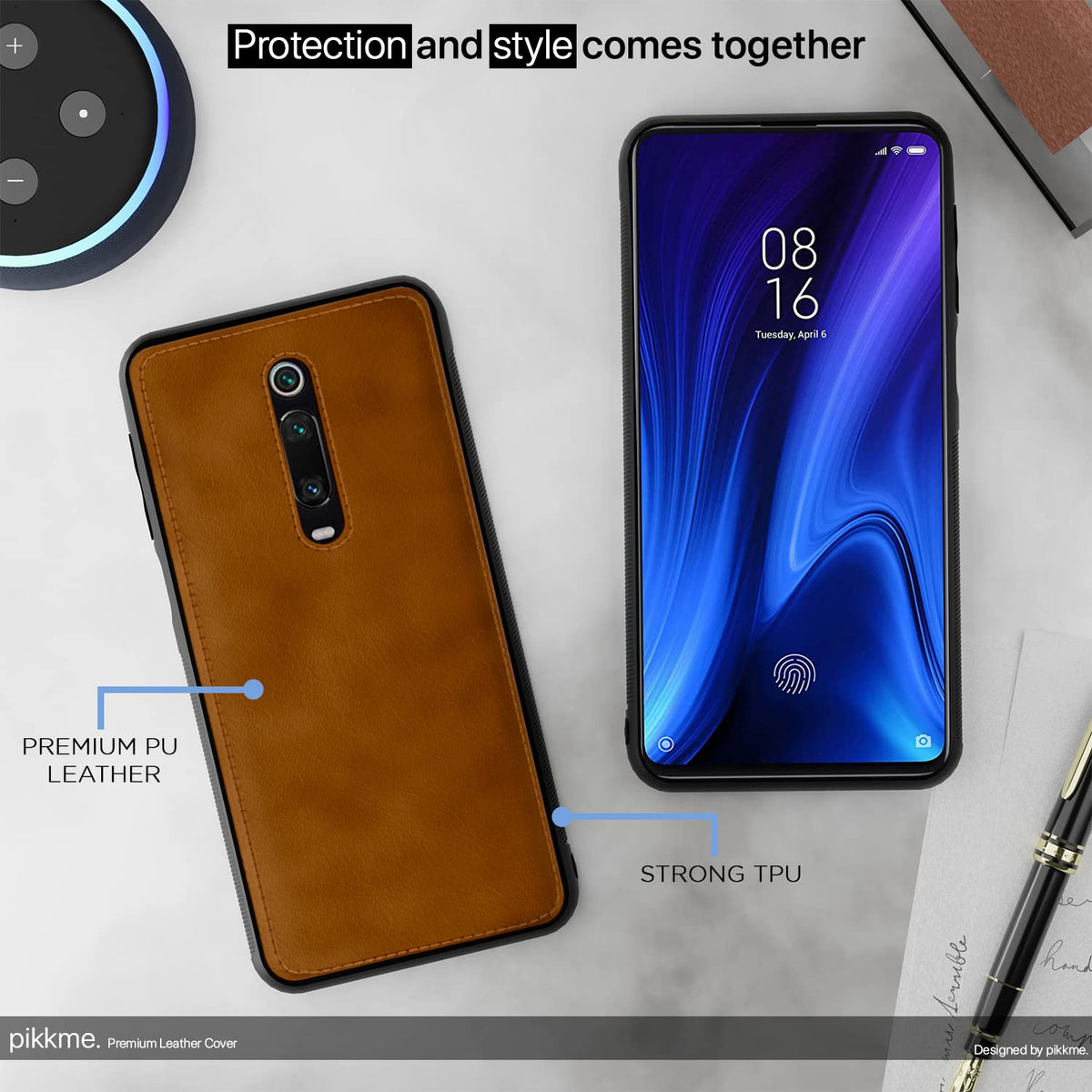 Redmi K20/K20 Pro Leatherback mobile cover in brown by Pikkme – photo 5