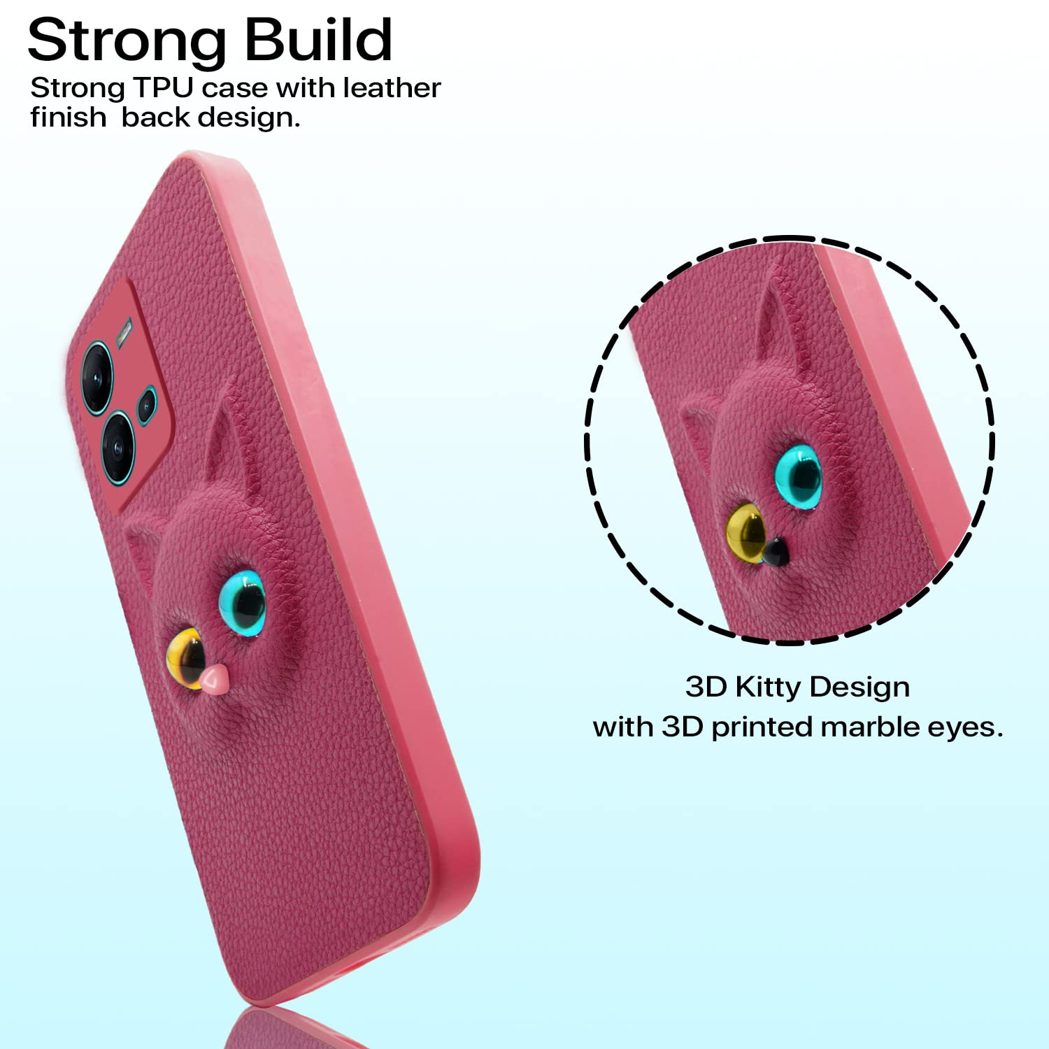 Pikkme Vivo V25 5G Cat Case | Pink