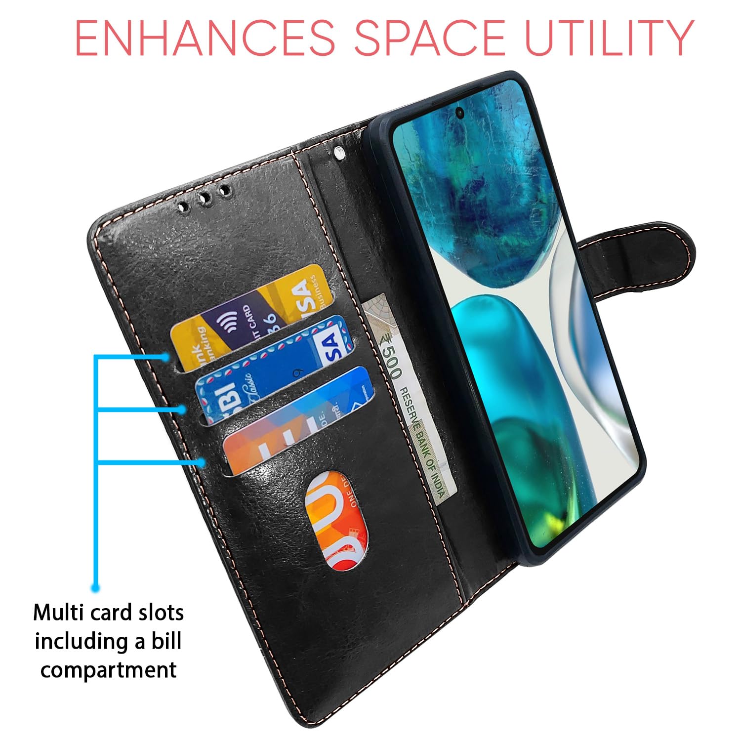 Black flip cover for Moto G52 – Pikkme – photo 3
