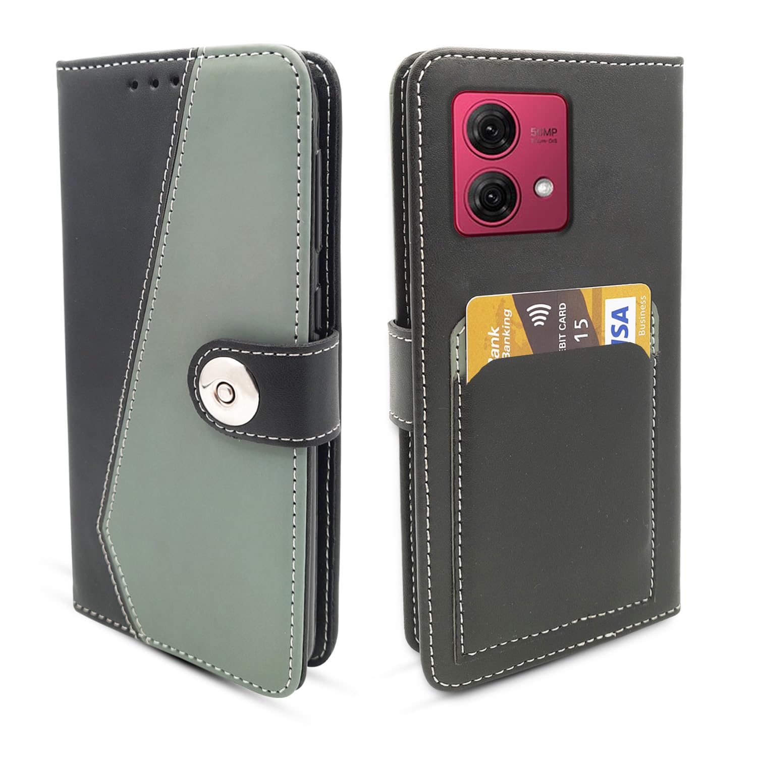 Pikkme Moto G84 grey flip cover