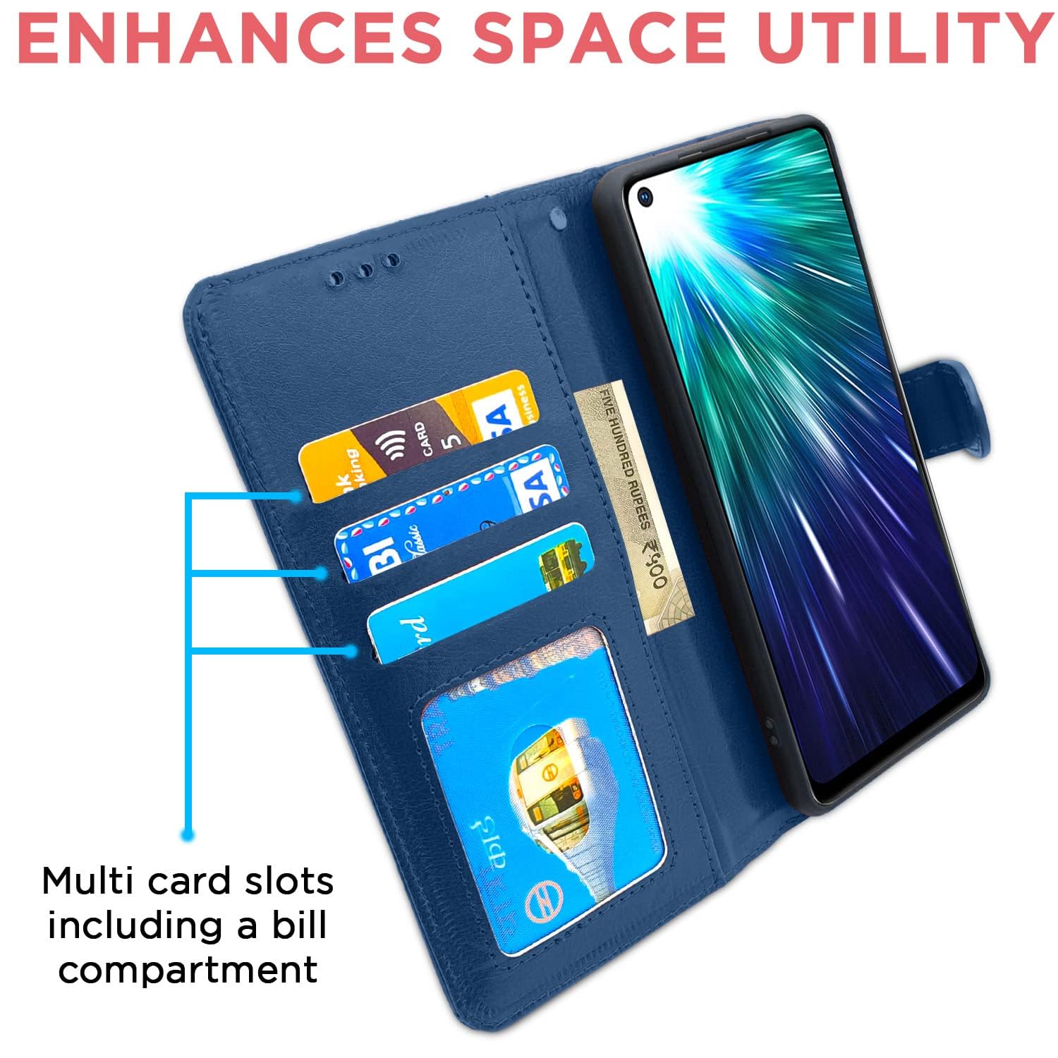 Pikkme Vivo Z1 Pro Vintage Flip Cover | Blue