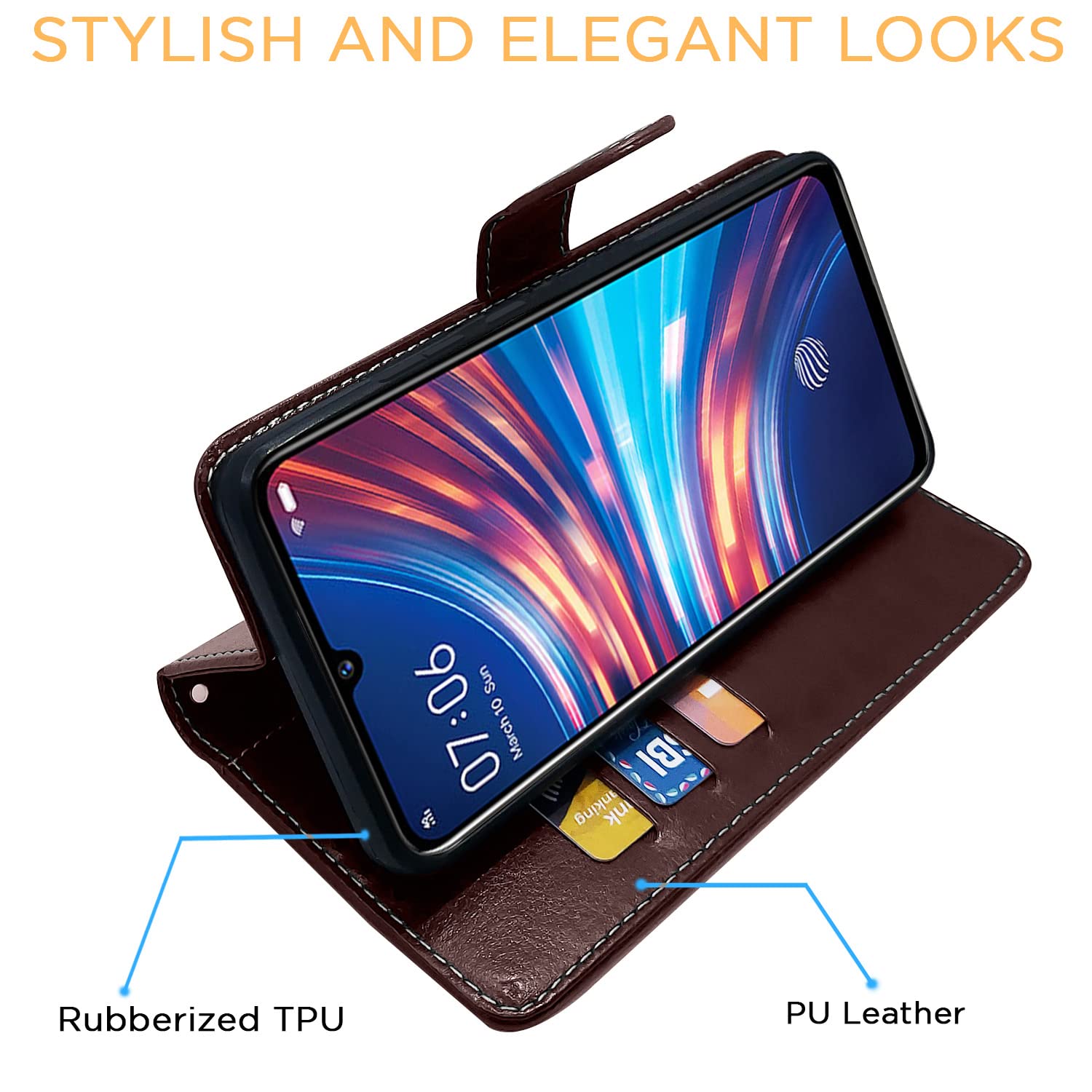 Pikkme Vivo S1 Constrast Flip Cover | Coffee & Brown