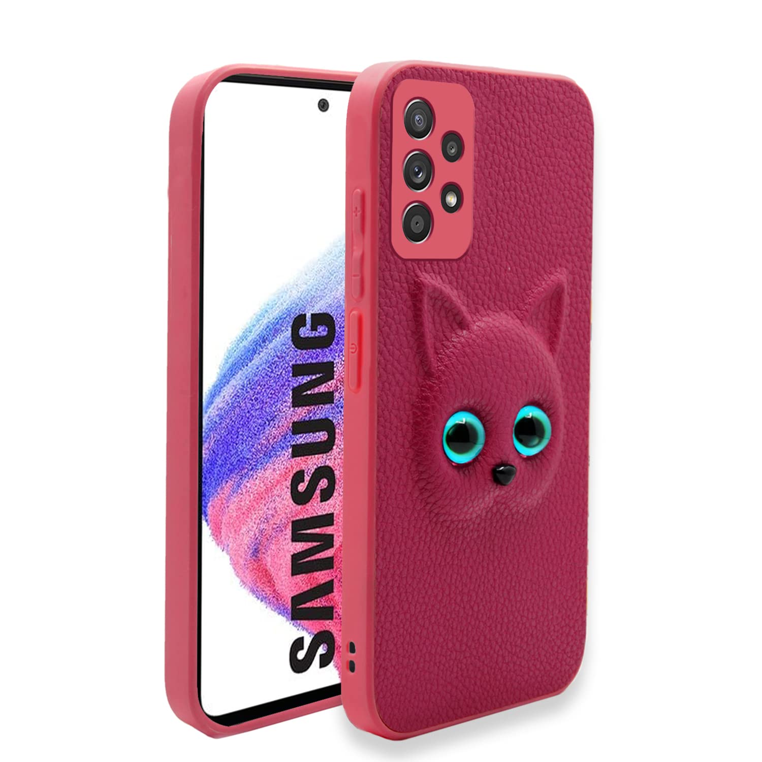 Pikkme pink Cat mobile cover for Samsung A53 5G