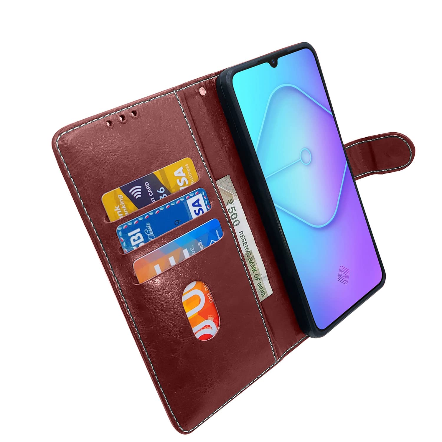 Pikkme Vivo S1 Pro Constrast Flip Cover | Brown & Coffee