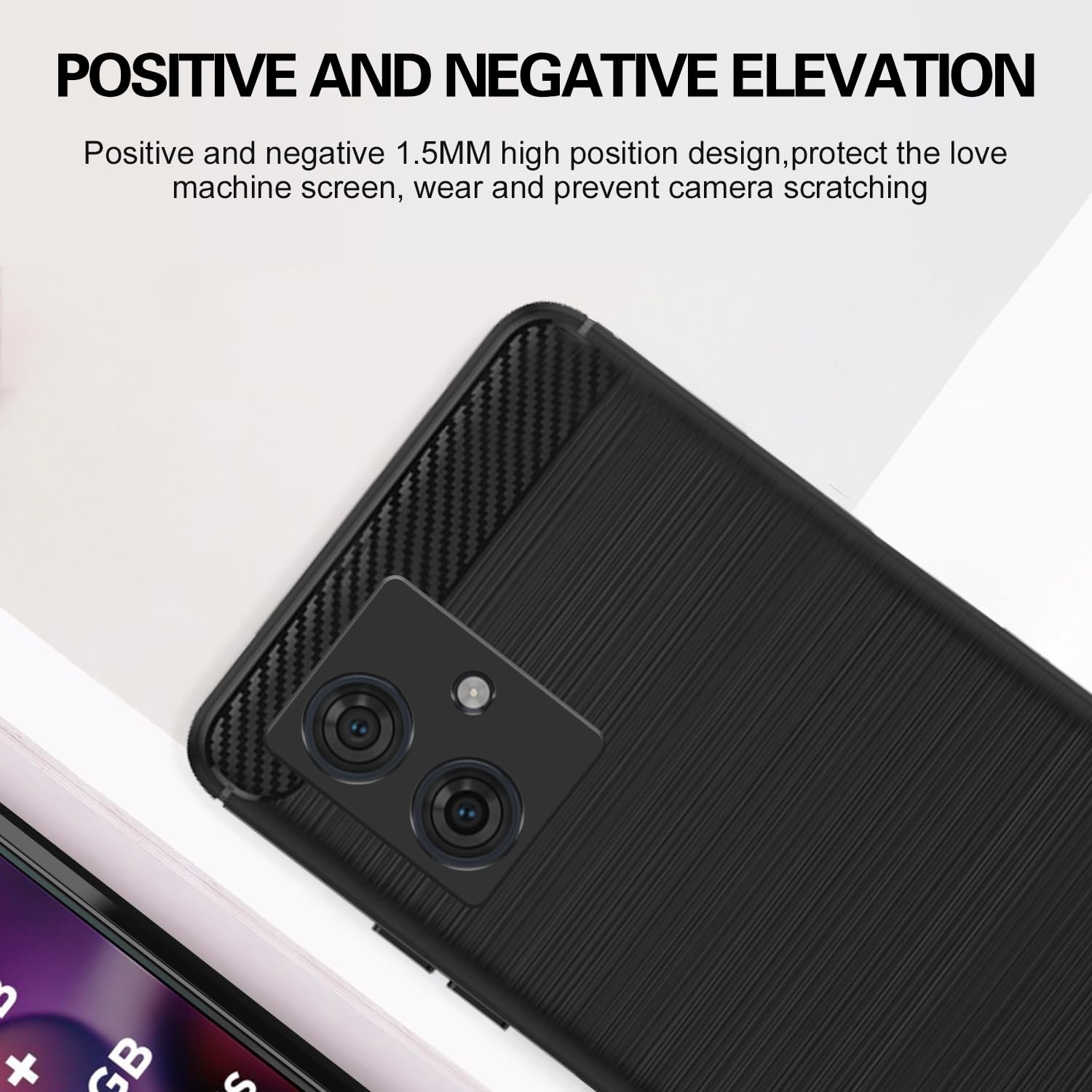 Pikkme Moto G54 5G Carbon Fibre Back Cover (Black)