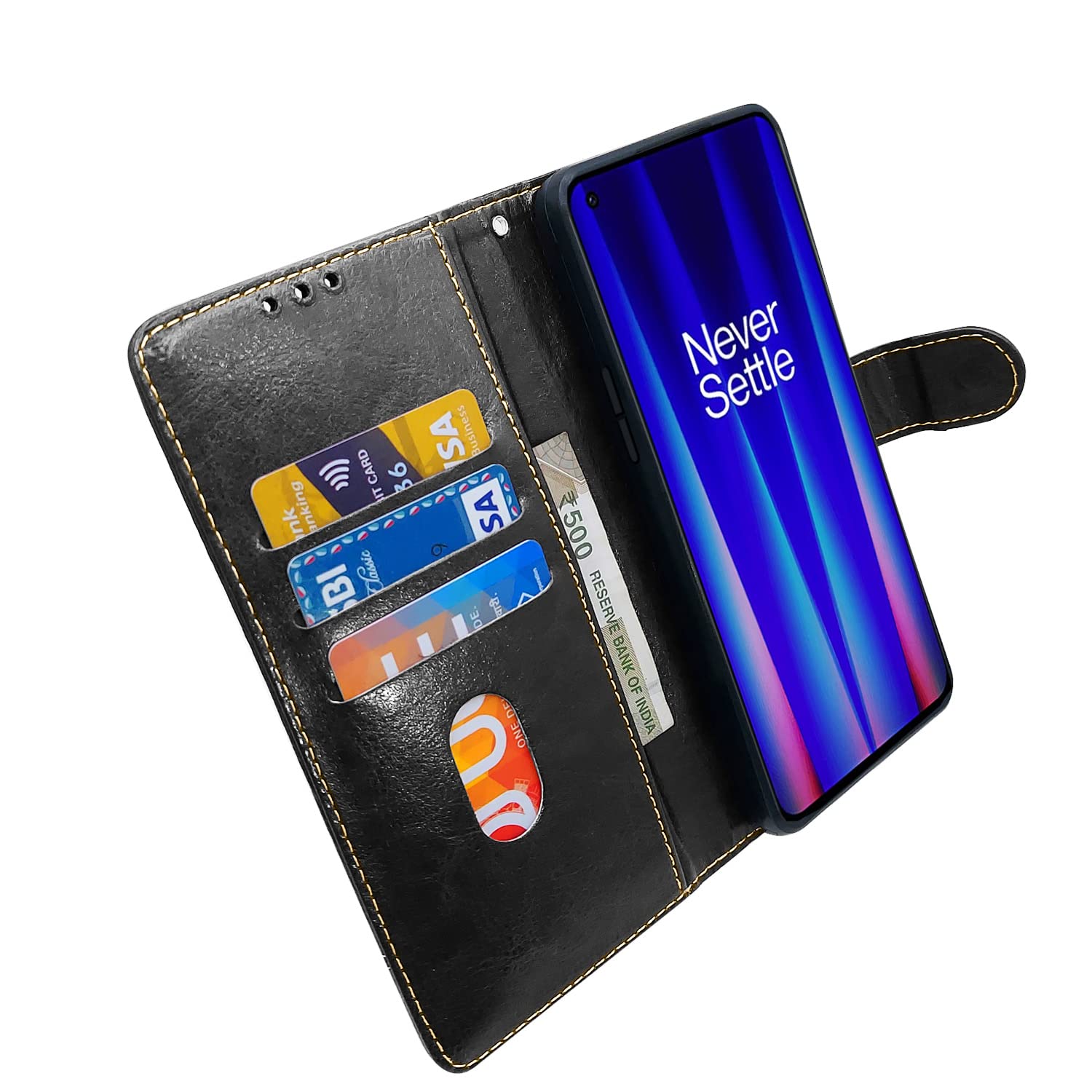 Black & brown wallet flip cover for OnePlus Nord CE 2 5G – Pikkme – photo 3