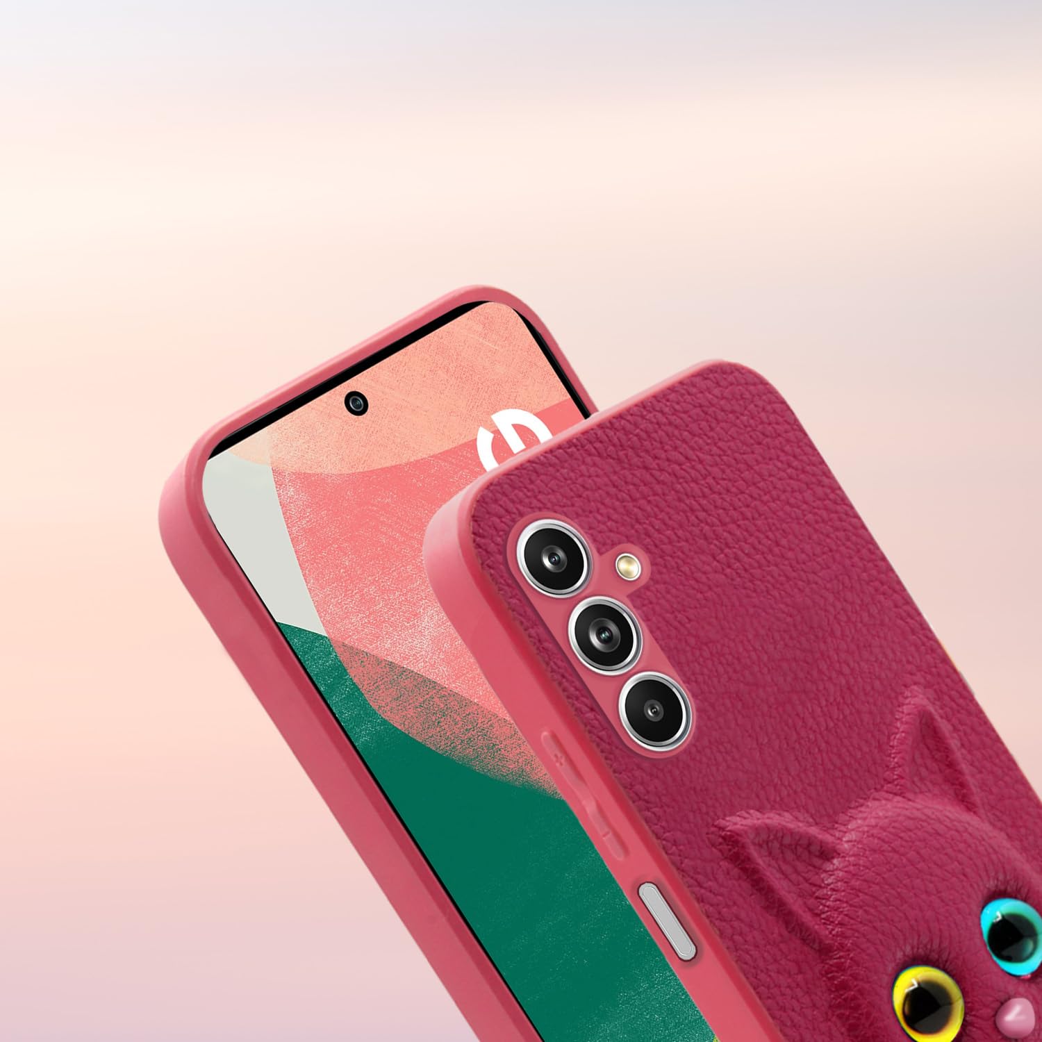 Pikkme Samsung Galaxy M54 5G Kitty Back Cover (Pink)