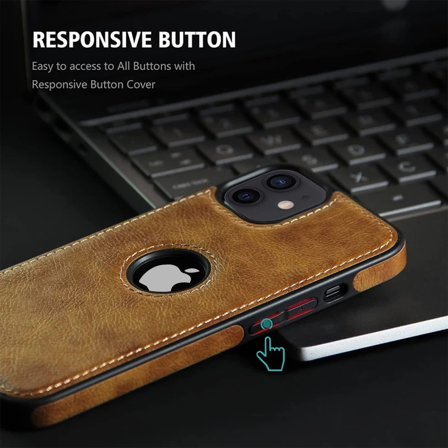 Brown Leatherback mobile back cover for iPhone 12/12 Pro – Pikkme – photo 3