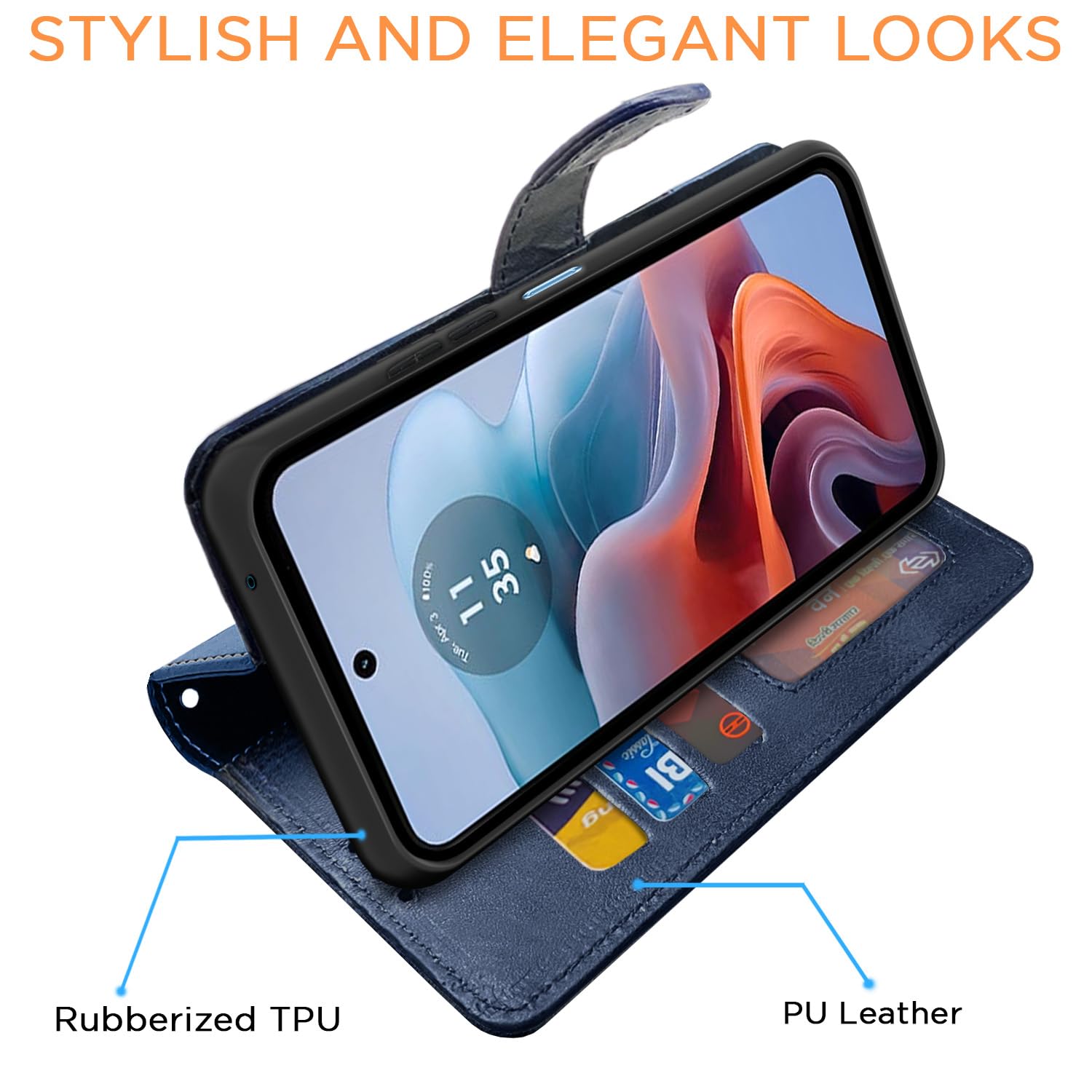 Blue wallet flip cover for Moto G34 5G – Pikkme – photo 5