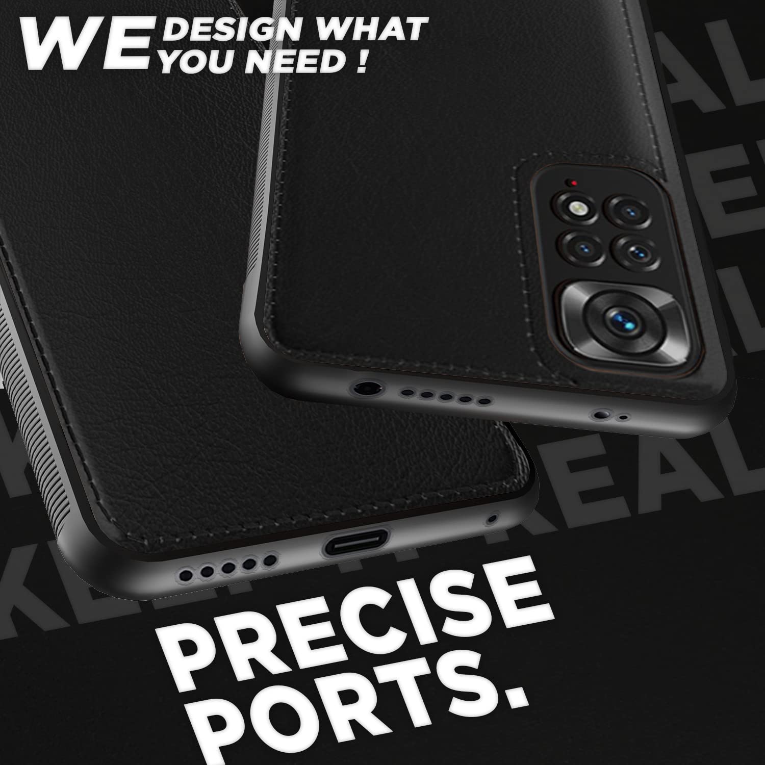 Pikkme Redmi Note 11/Note 11s Leatherback black phone cover – photo 4