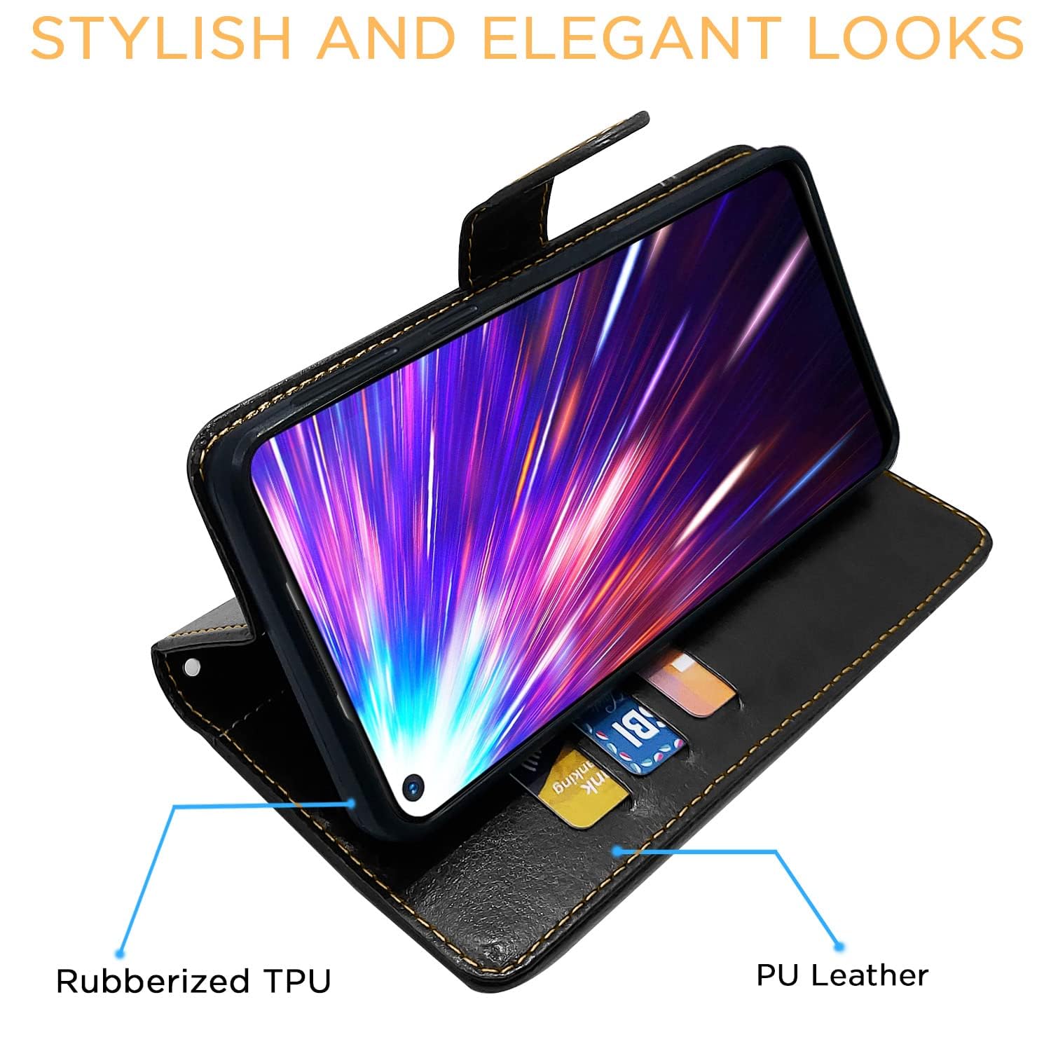 Pikkme Vivo Z1 Pro Constrast Flip Cover | Black & Brown