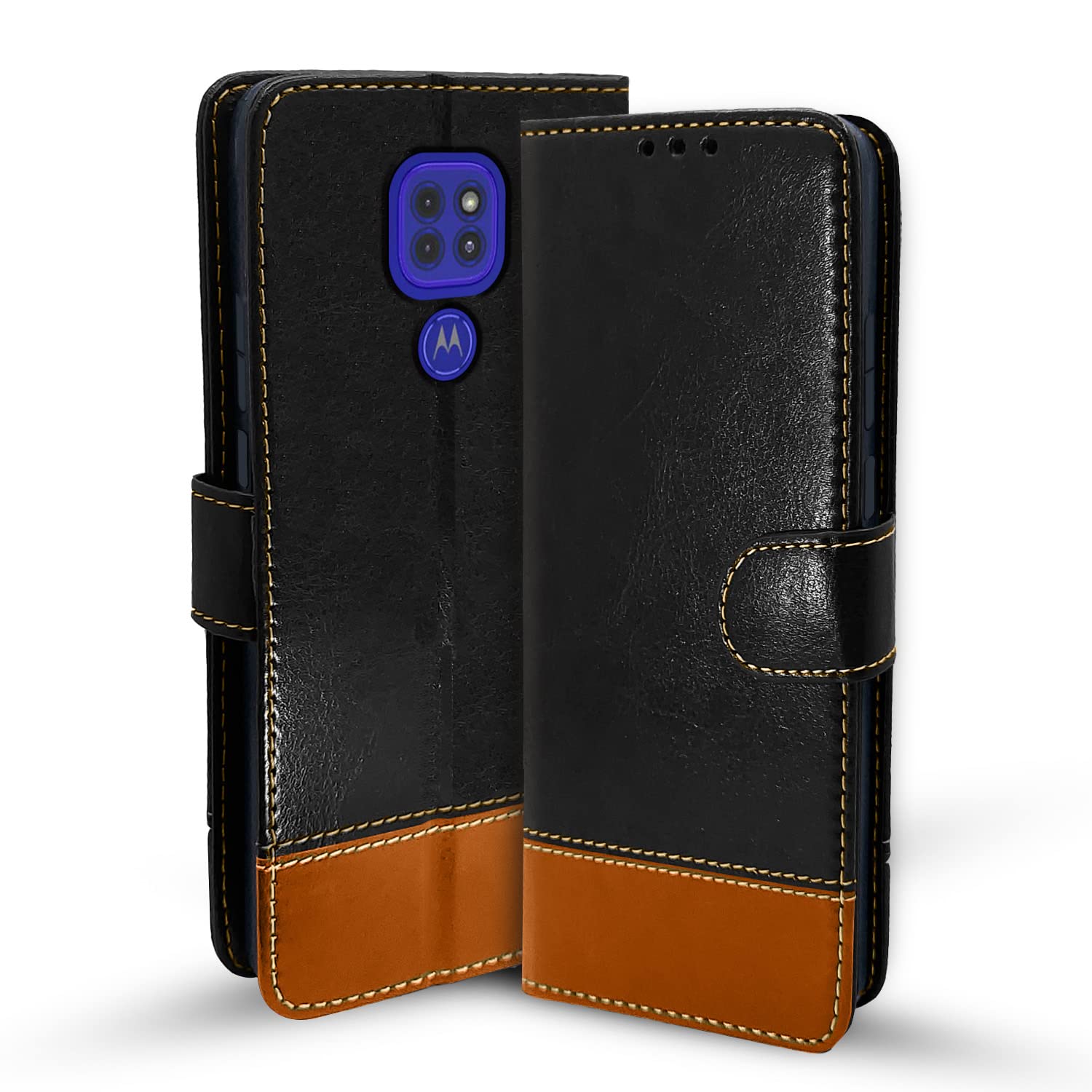 Pikkme Moto G9 Contrast black flip cover