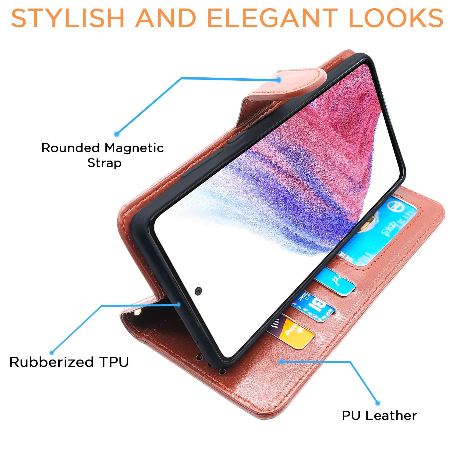 Pikkme Samsung Galaxy A53 5G Vintage Flip Cover | Brown