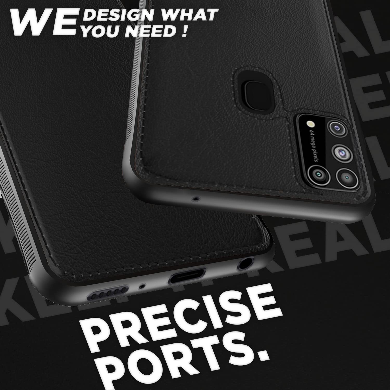 Pikkme Samsung Galaxy M31 / M31 Prime / F41 Leather Back Cover | Black