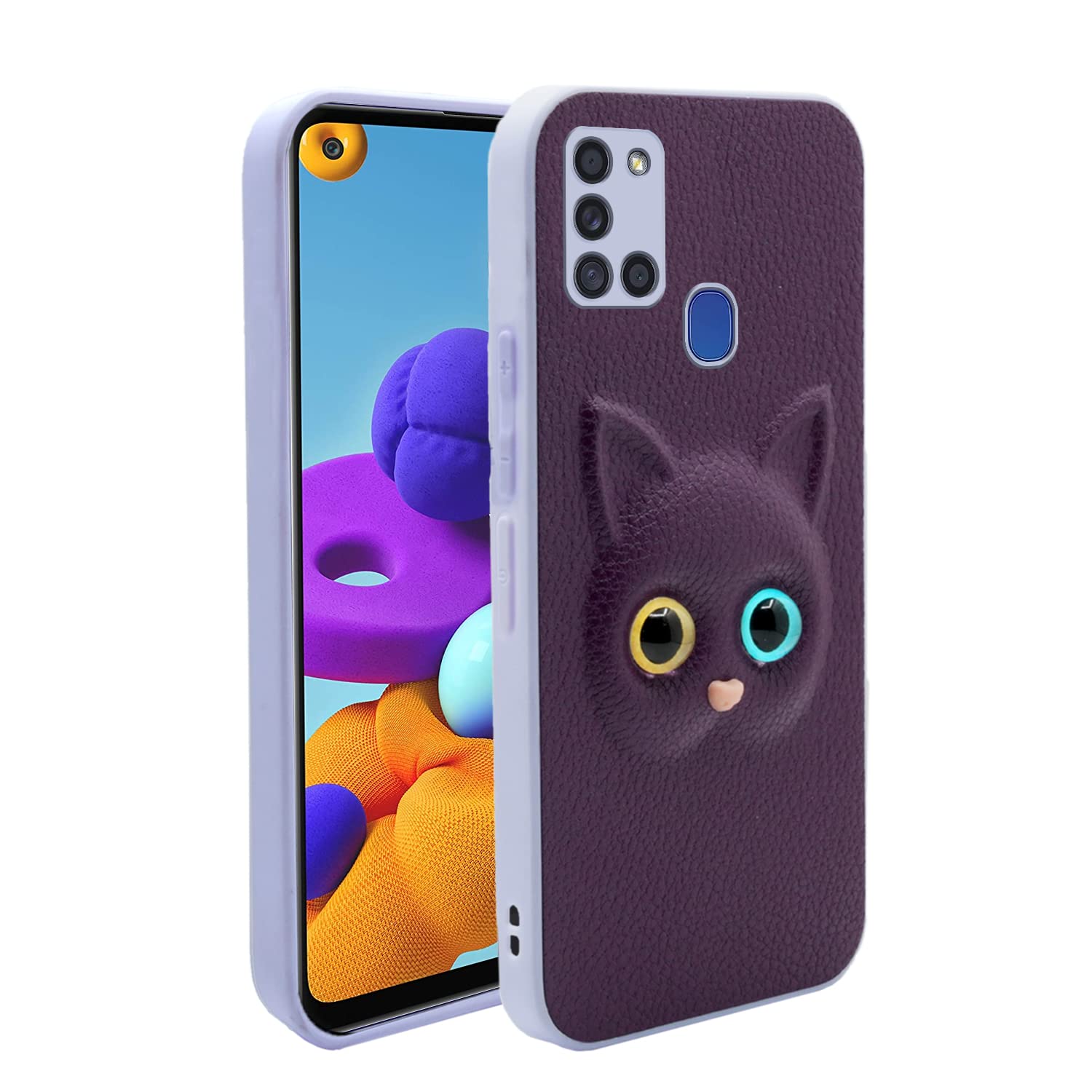Pikkme Samsung Galaxy A21s Cat Case | Purple