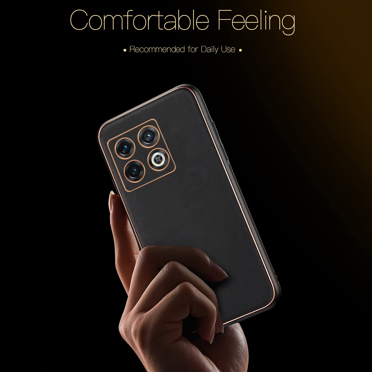 Pikkme OnePlus 10 Pro 5G Leather Chrome Case | Black