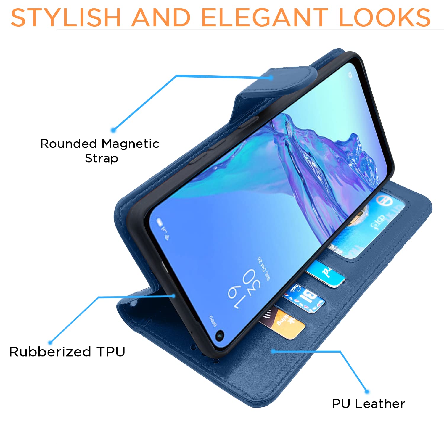 Pikkme Oppo A53 Vintage Flip Cover | Blue