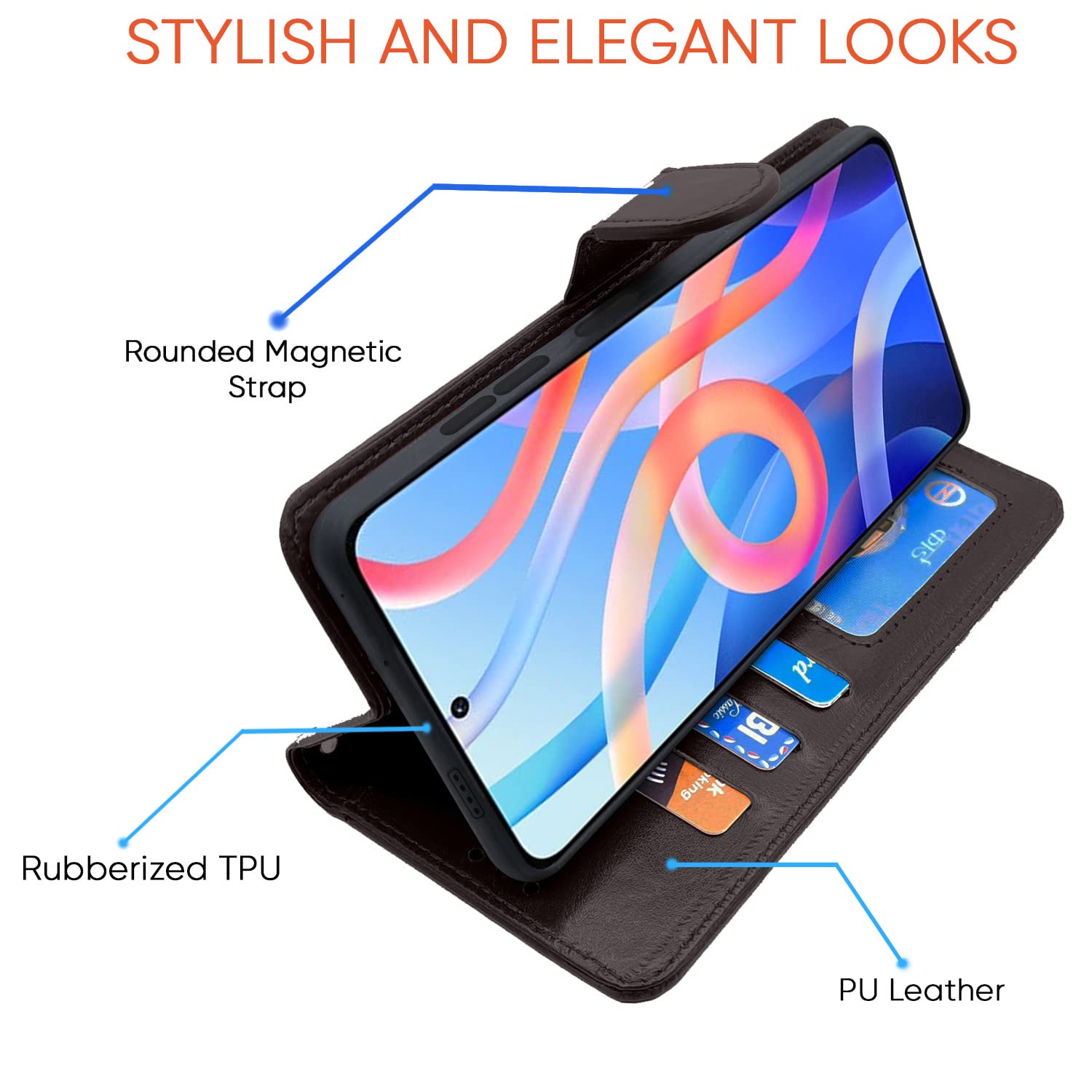 Pikkme Redmi Note 11T 5G / Poco M4 Pro 5G Vintage Flip Cover | Coffee