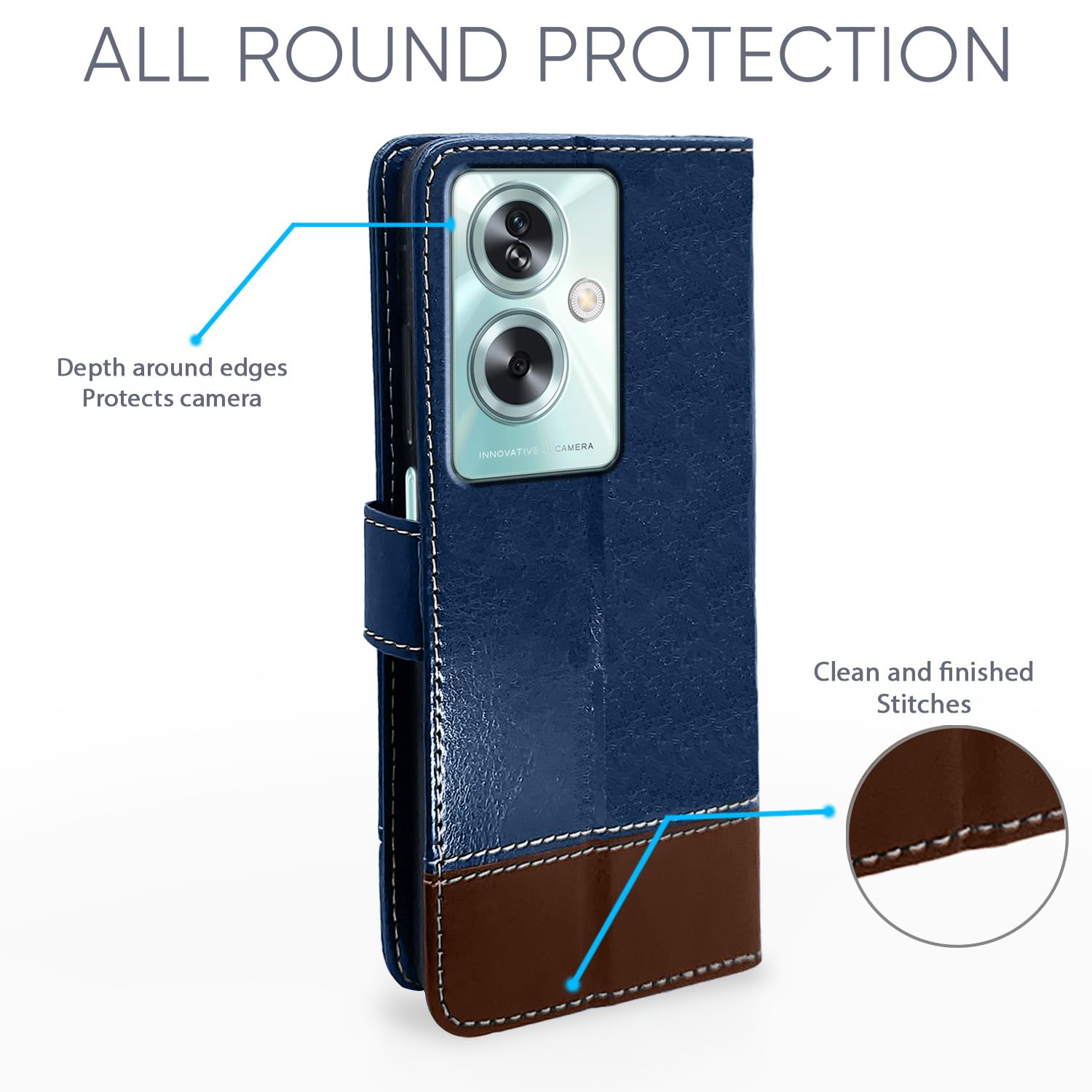 Blue Contrast flip case for Oppo A79 5G – Pikkme – photo 4