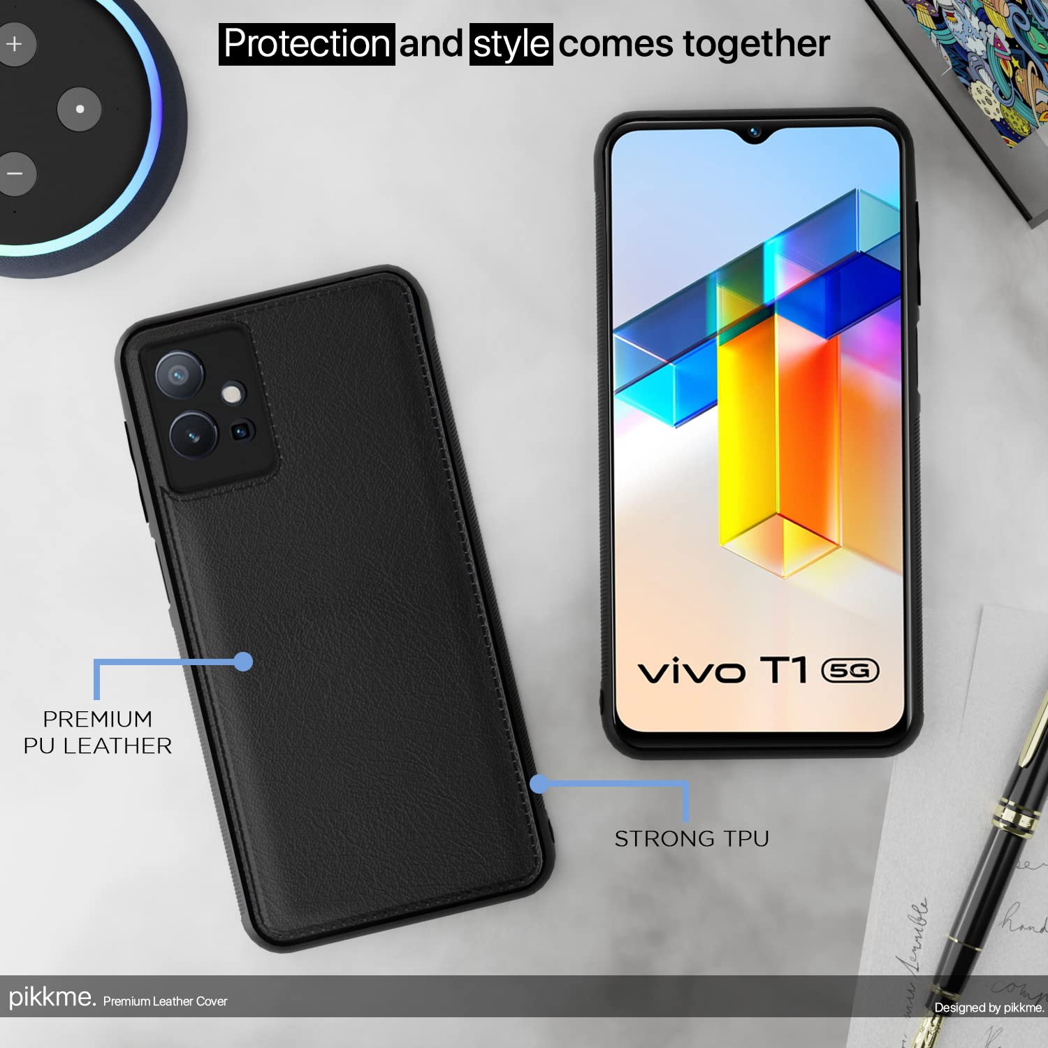 Black mobile cover for Vivo T1/Y75/iQOO Z6 5G – Pikkme – photo 5