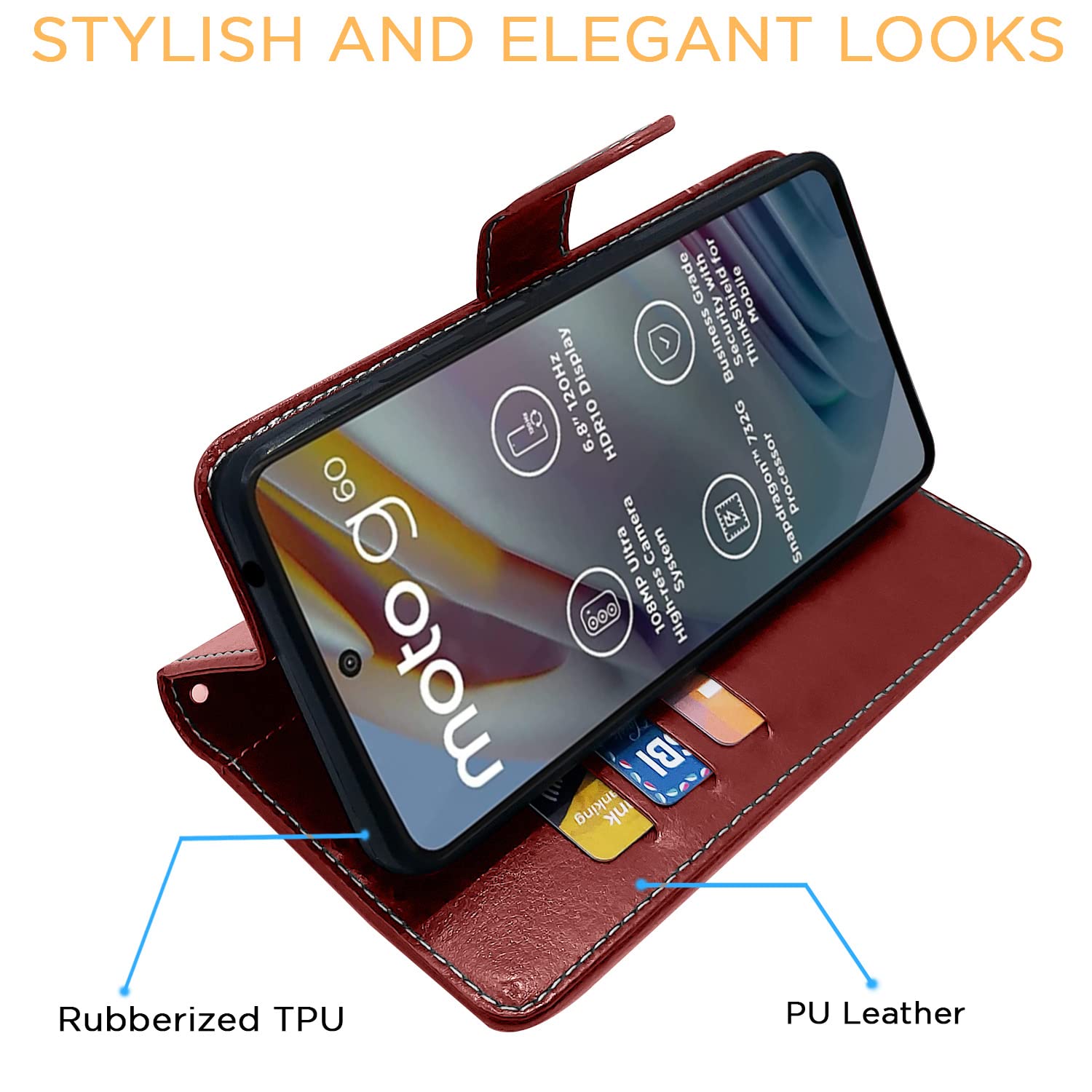 Pikkme brown wallet flip cover for Moto G60 – photo 5