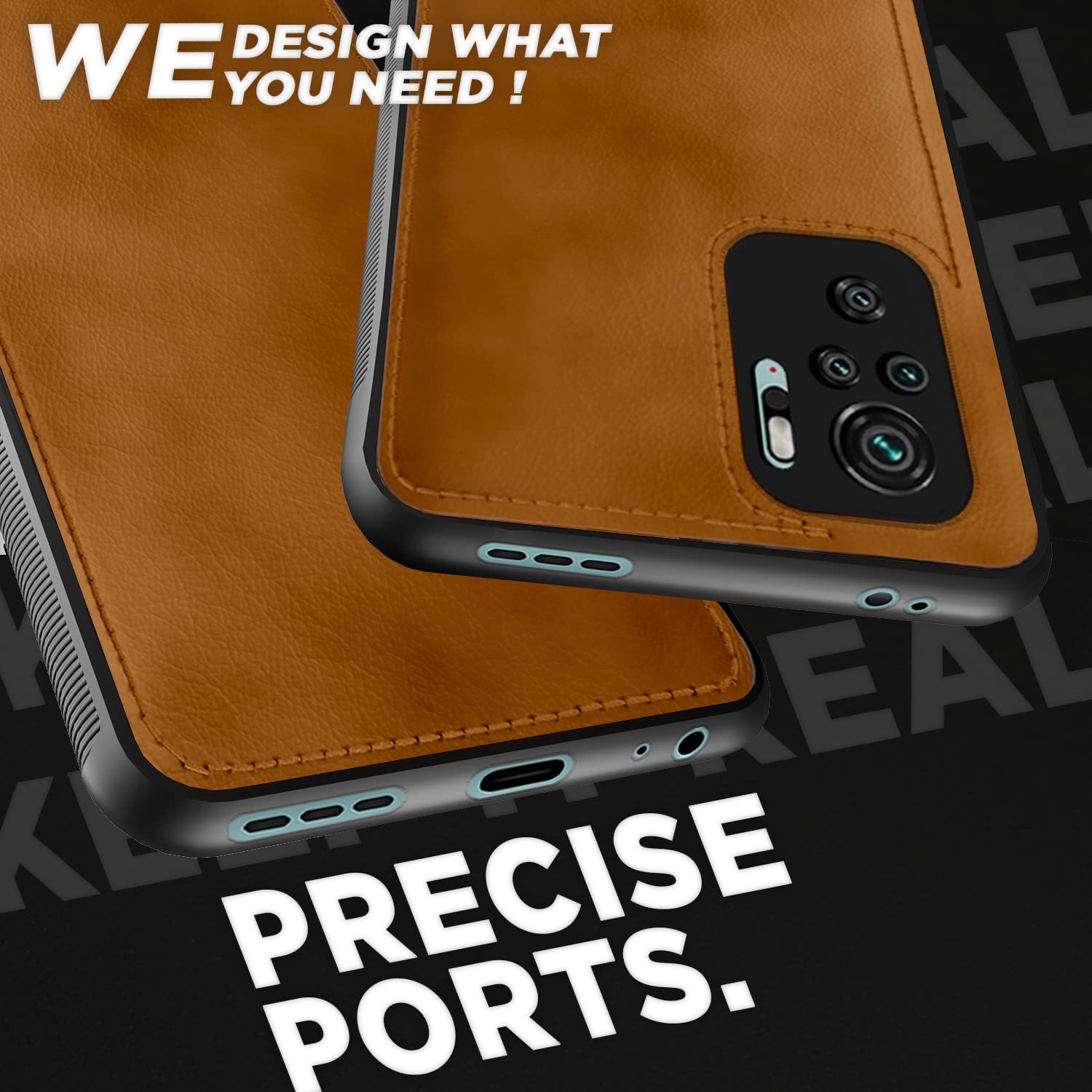 Pikkme Redmi Note 10 / Note 10s Leather Back Cover | Brown
