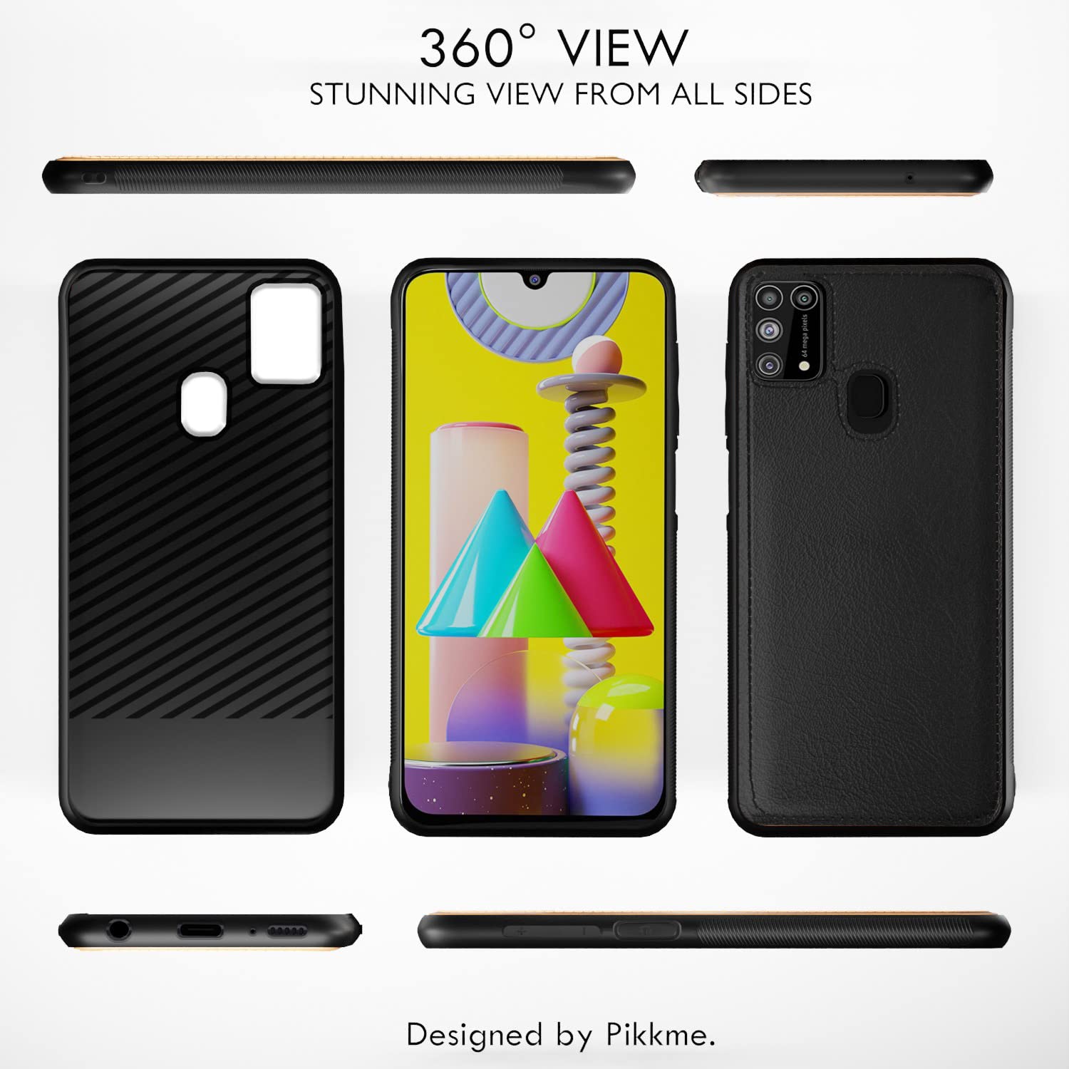 Pikkme Samsung Galaxy M31 / M31 Prime / F41 Leather Back Cover | Black