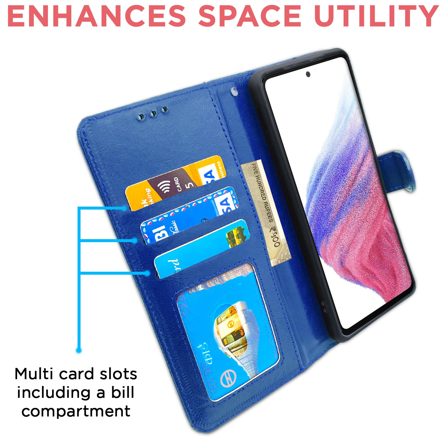 Pikkme Samsung Galaxy A53 5G Vintage Flip Cover | Blue