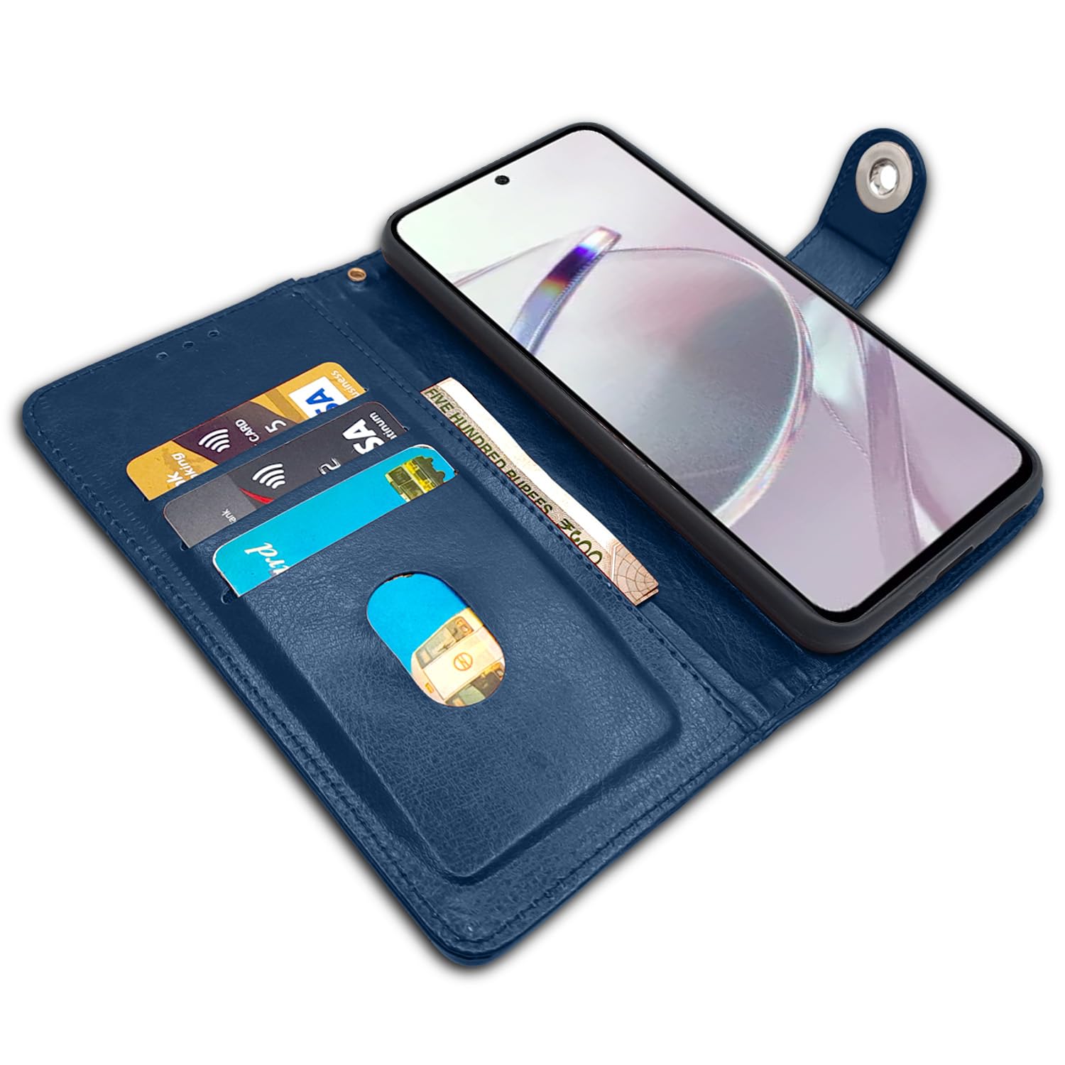 Pikkme Redmi 12 5G Button Flip Cover (Blue)