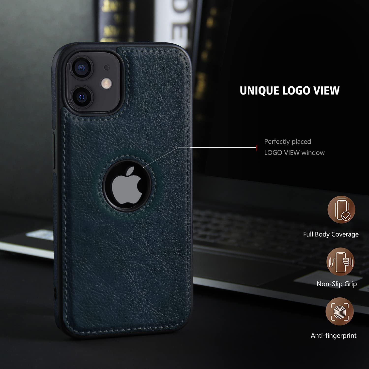 Pikkme blue Leatherback phone cover for iPhone 12/12 Pro – photo 5