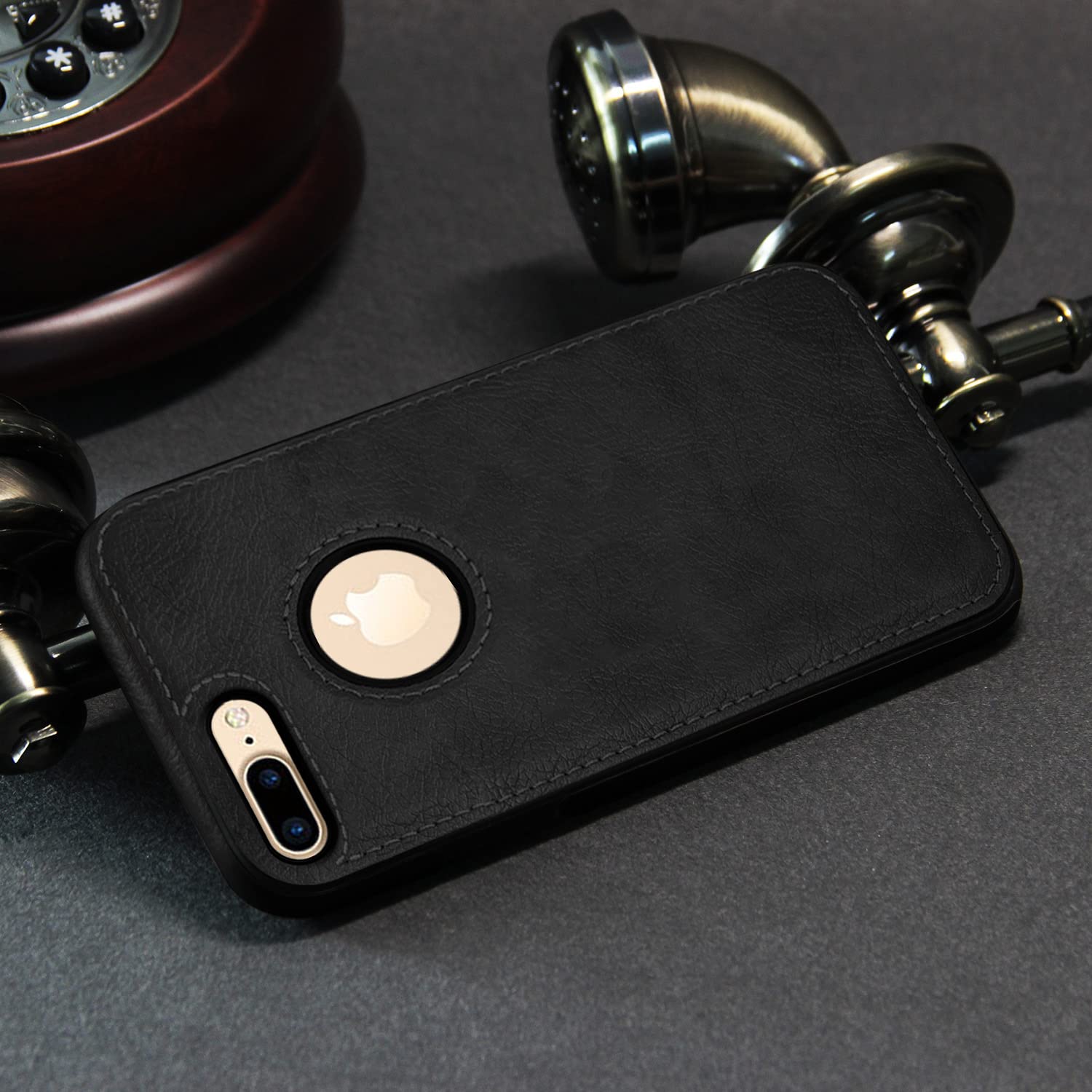 Pikkme iPhone 7 Plus / 8 Plus Flexible Pu Leather Back Cover | Black