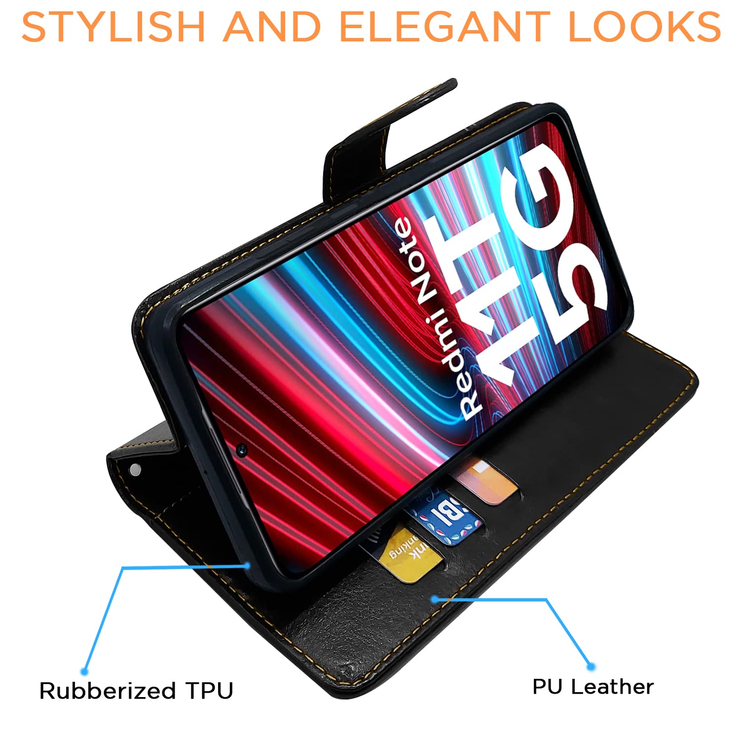 Redmi Note 11T/Poco M4 Pro 5G flip cover in black & brown by Pikkme – photo 5