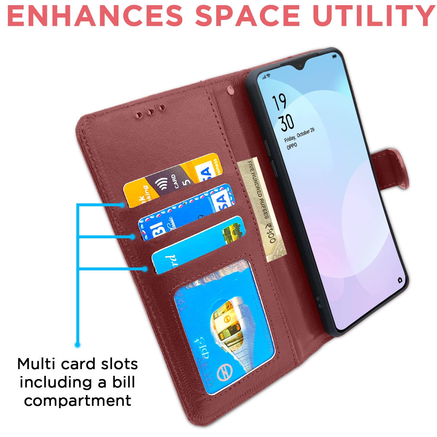 Pikkme Oppo F11 Vintage Flip Cover | Brown