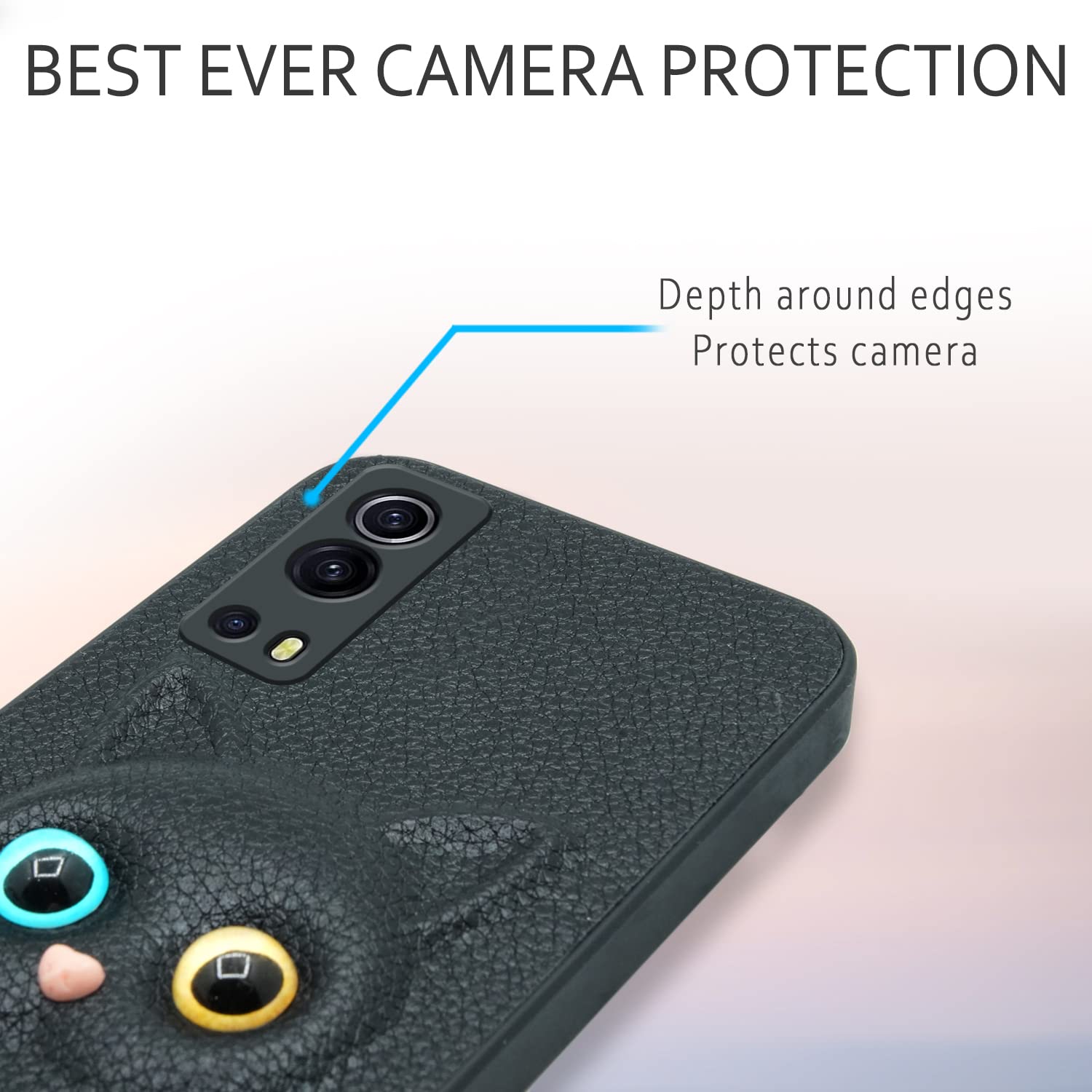 Pikkme iQOO Z3 5G Kitty Back Cover (Black)